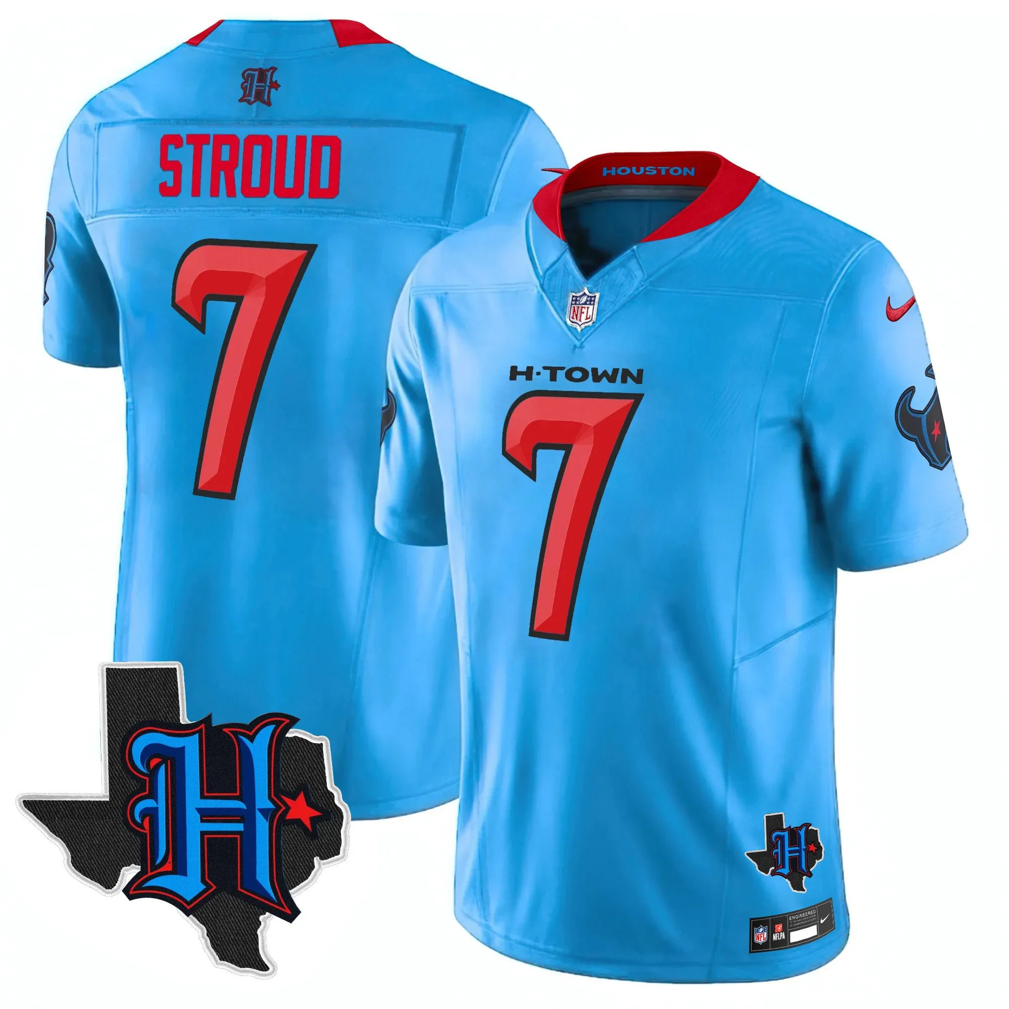 Men's Houston Texans 2024 Texas Patch Vapor Limited Jersey V2 - All Stitched