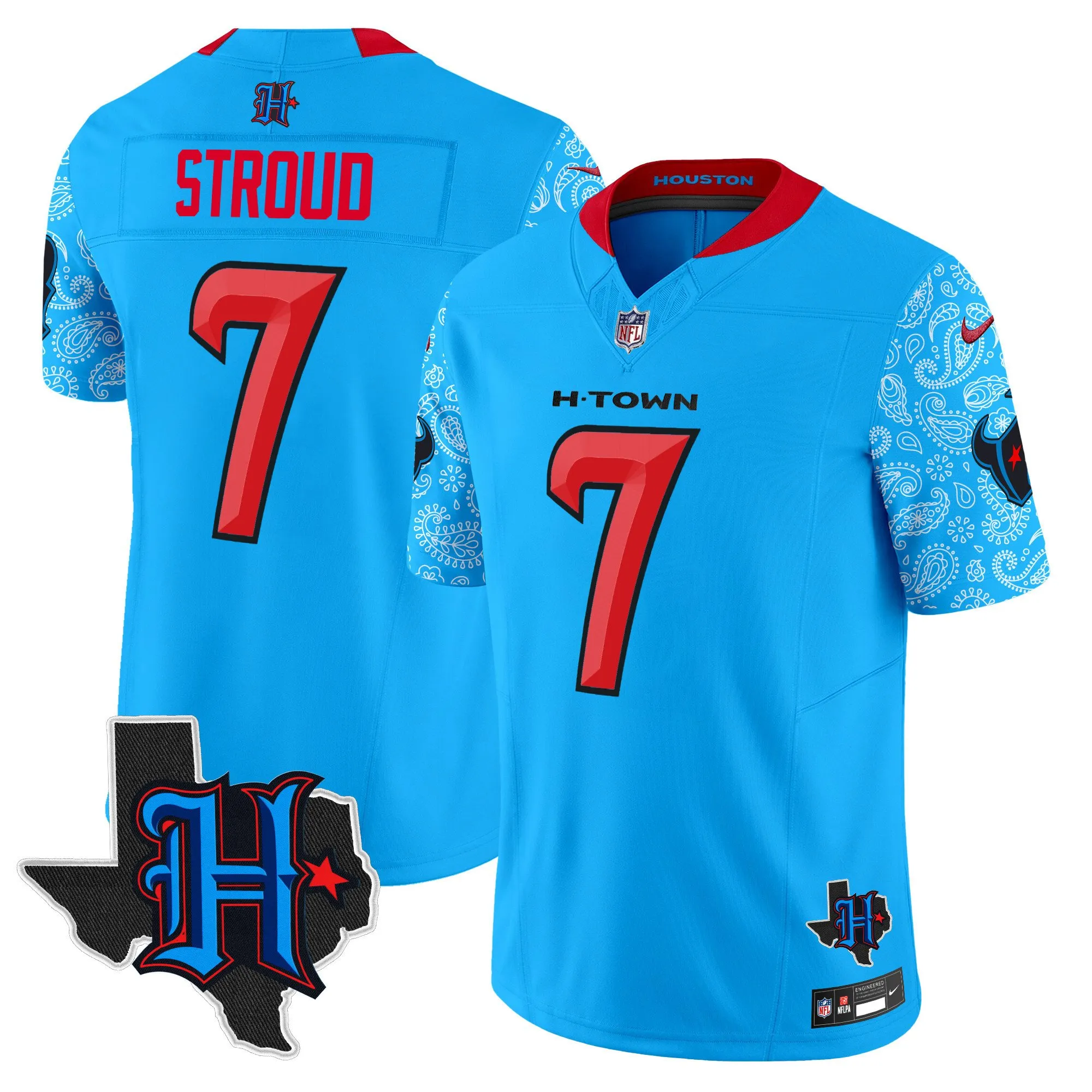 Men's Houston Texans 2024 Texas Patch Vapor Limited Jersey V4 - All Stitched