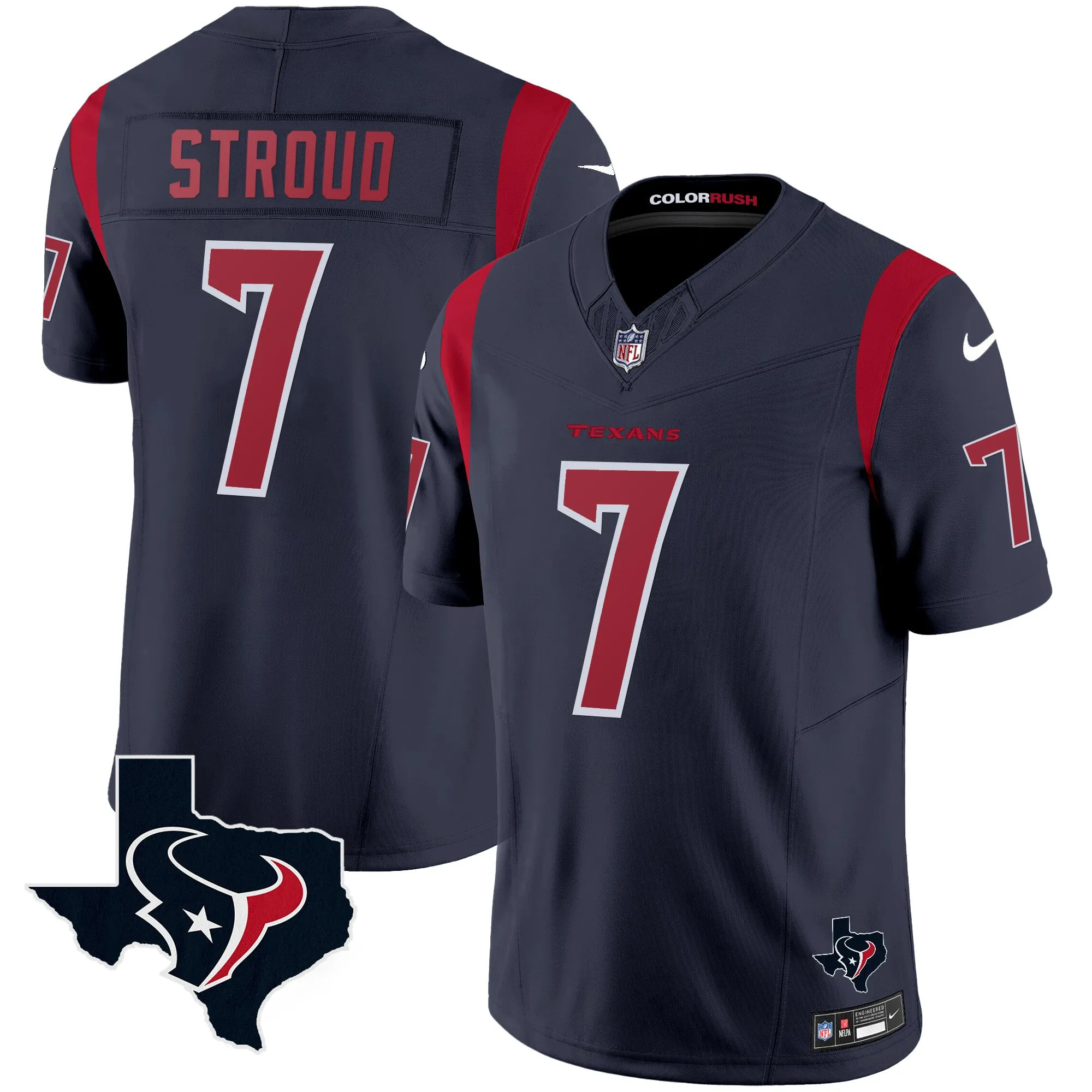 Men's Houston Texans Color Rush Legend Vapor Jersey V2 - All Stitched