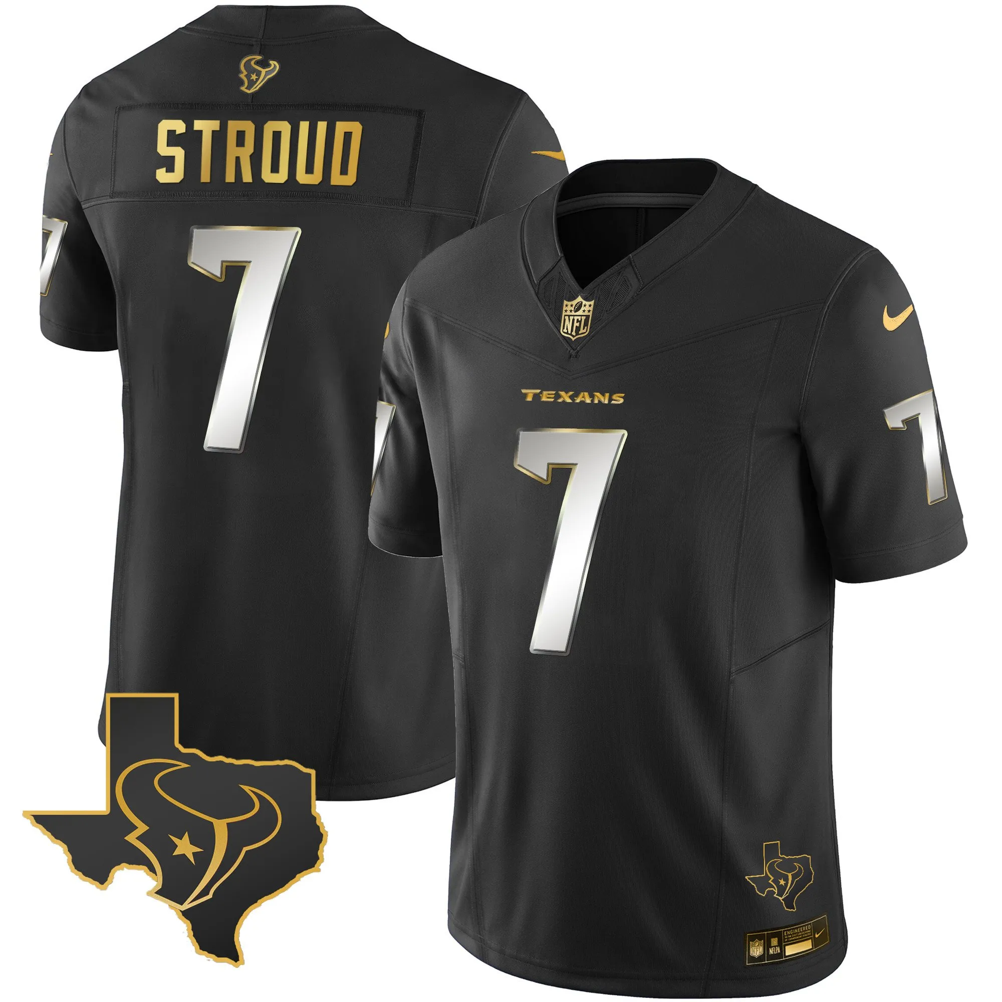 Men's Houston Texans Gold Vapor Limited Jersey - All Stitched