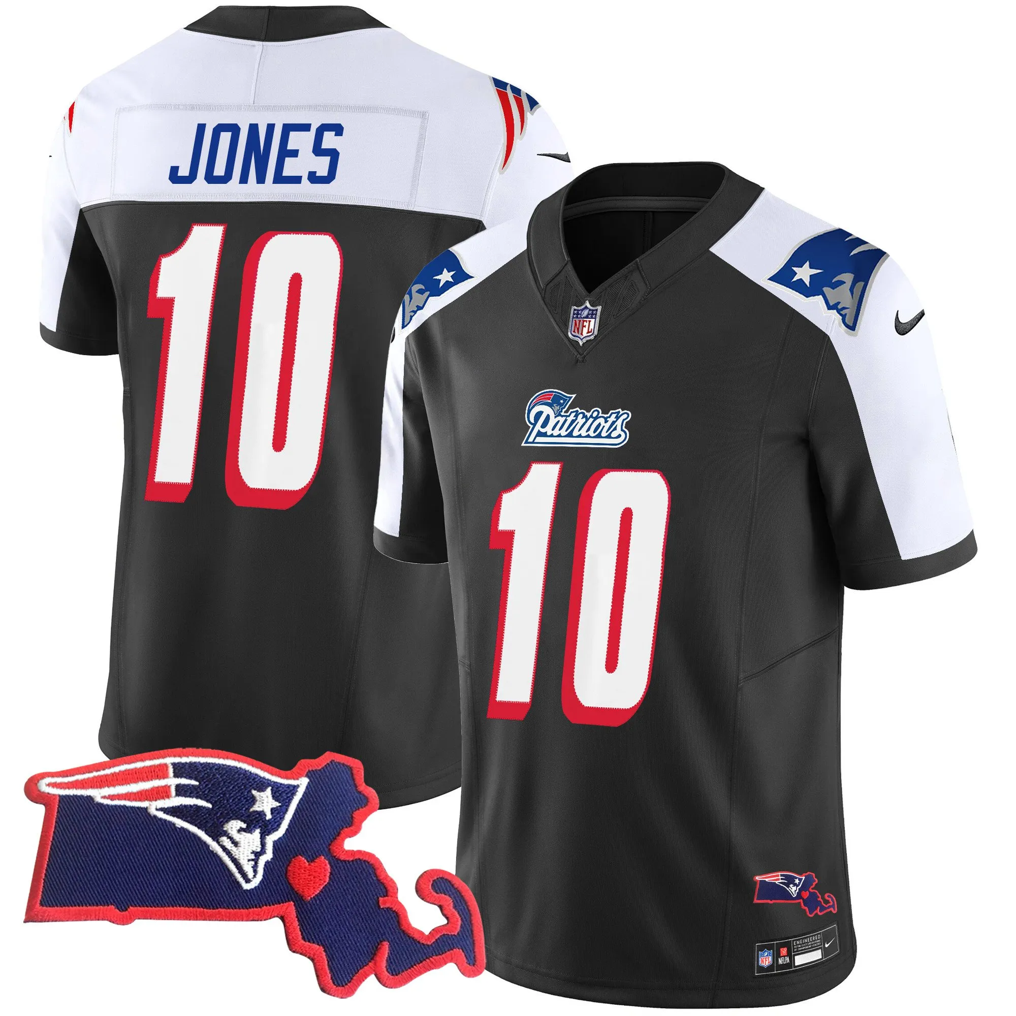 Men's Patriots 1996 Throwback State Patch Vapor Jersey - All Stitched