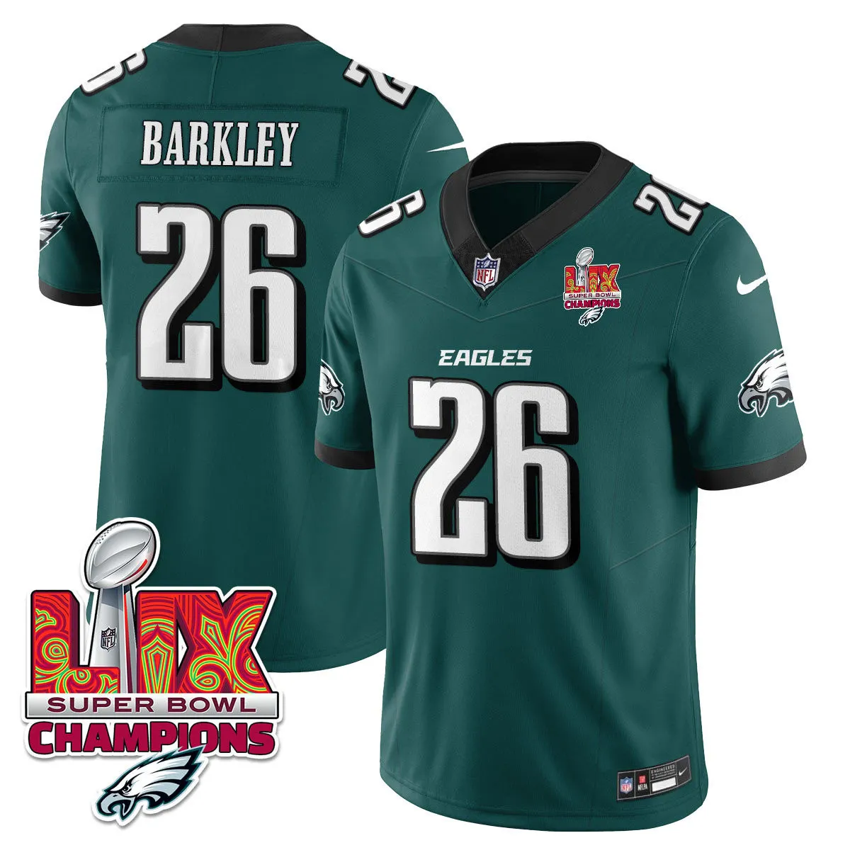 Men's Philadelphia Eagles Super Bowl LIX Champions Vapor Limited Jersey V2 - All Stitched