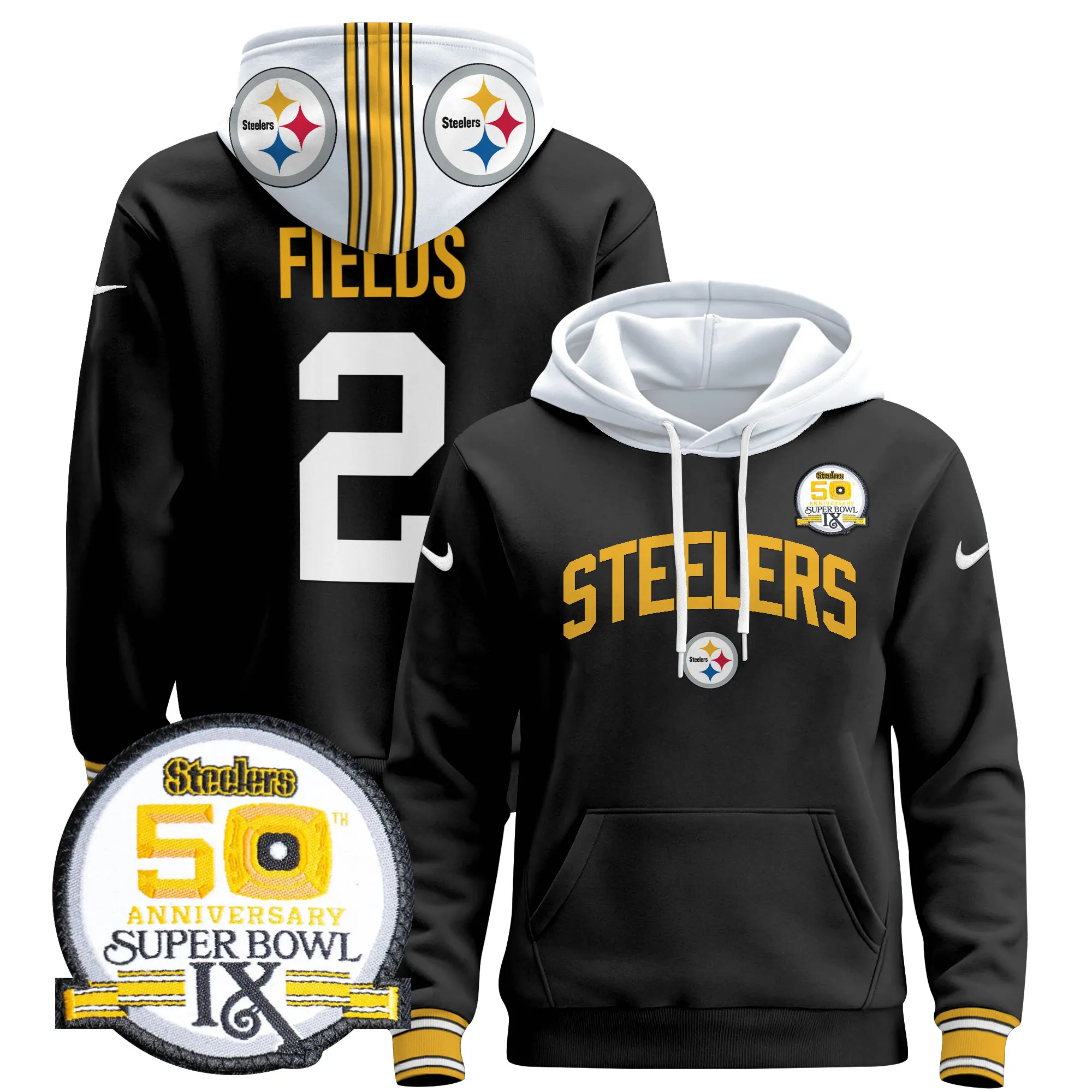 Men's Pittsburgh Steelers 2024 Pullover Hoodie V2 - All Stitched