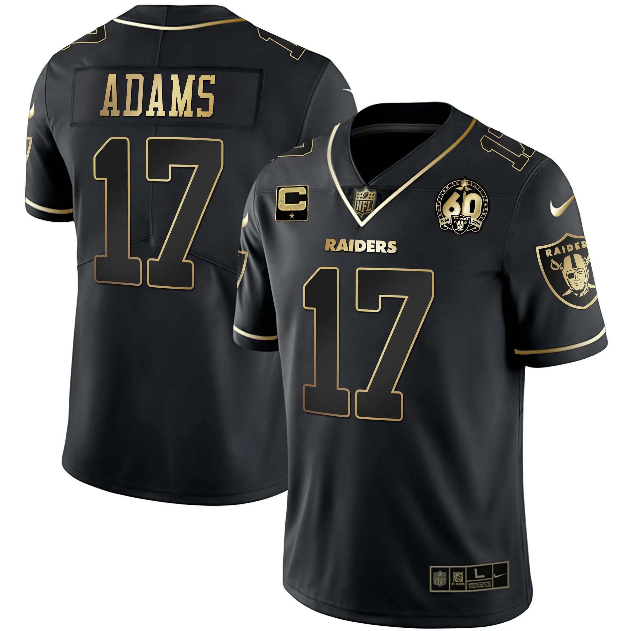 Men's Raiders 60th Season Patch Gold & Split - All Stitched