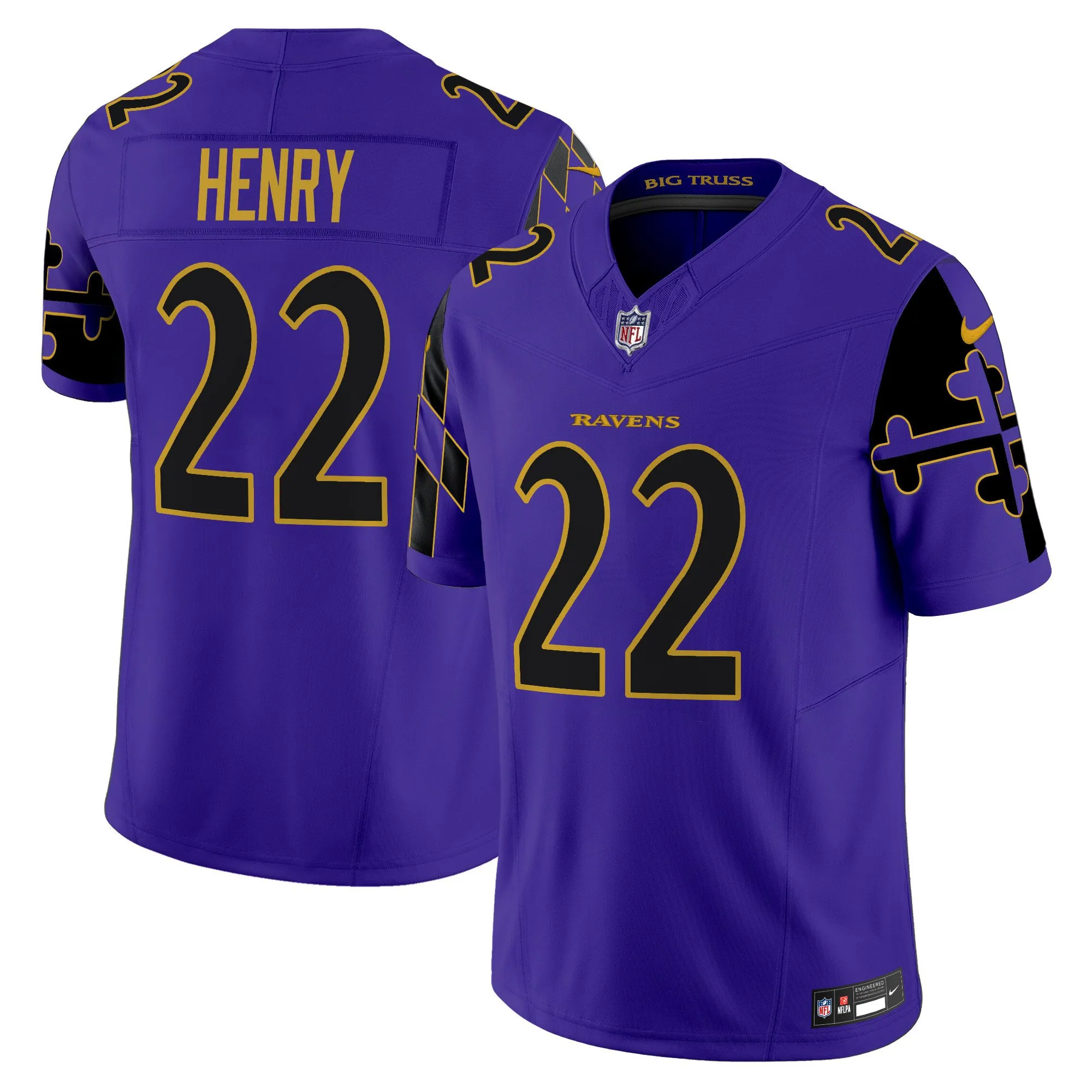 Men's Ravens Maryland Flag Vapor Limited Jersey - All Stitched