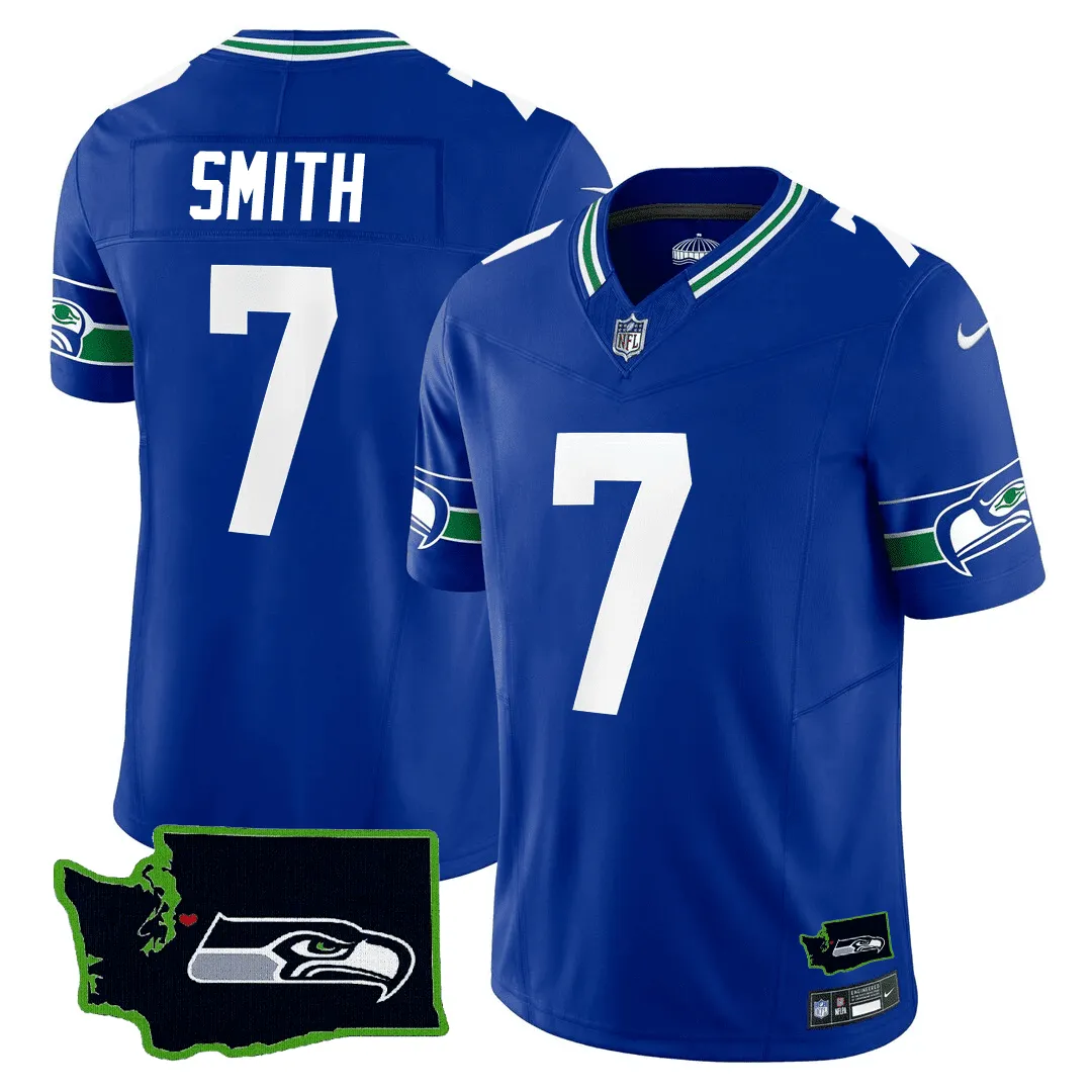 Men's Seattle Seahawks Washington Seahawks Patch Throwback Jersey - All Stitched