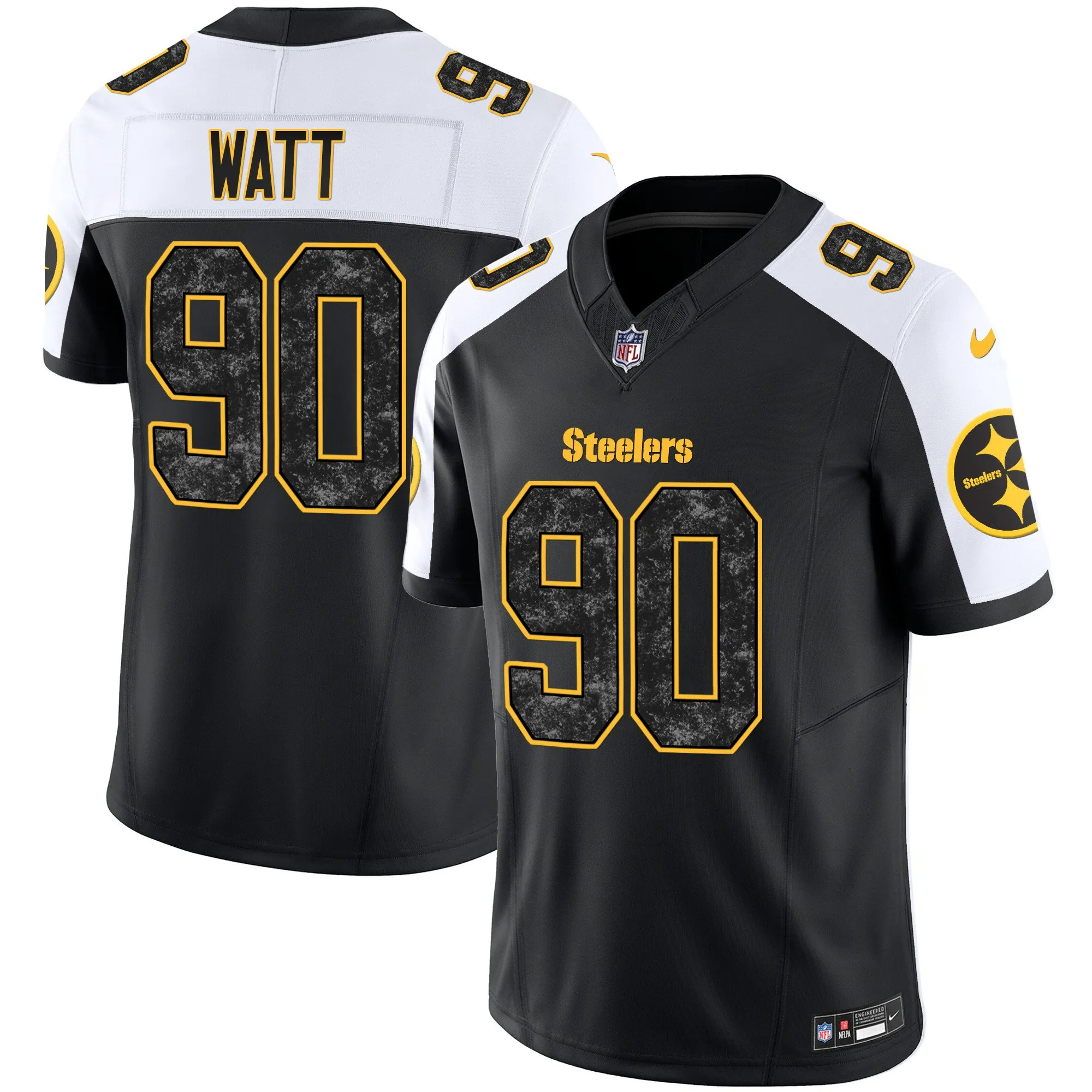 Men's Steelers Grunge Vapor Limited Jersey - All Stitched