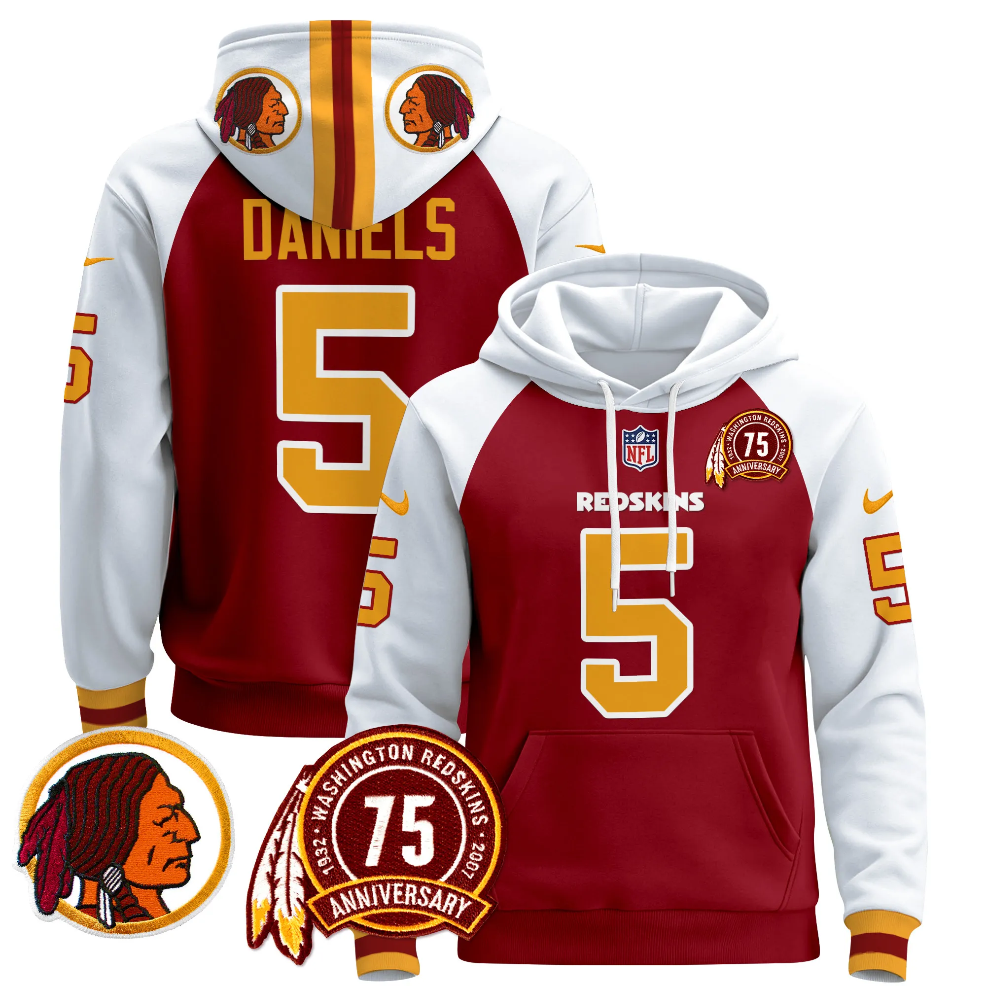 Men's Washington Redskins 2024 Pullover Hoodie V2 - All Stitched