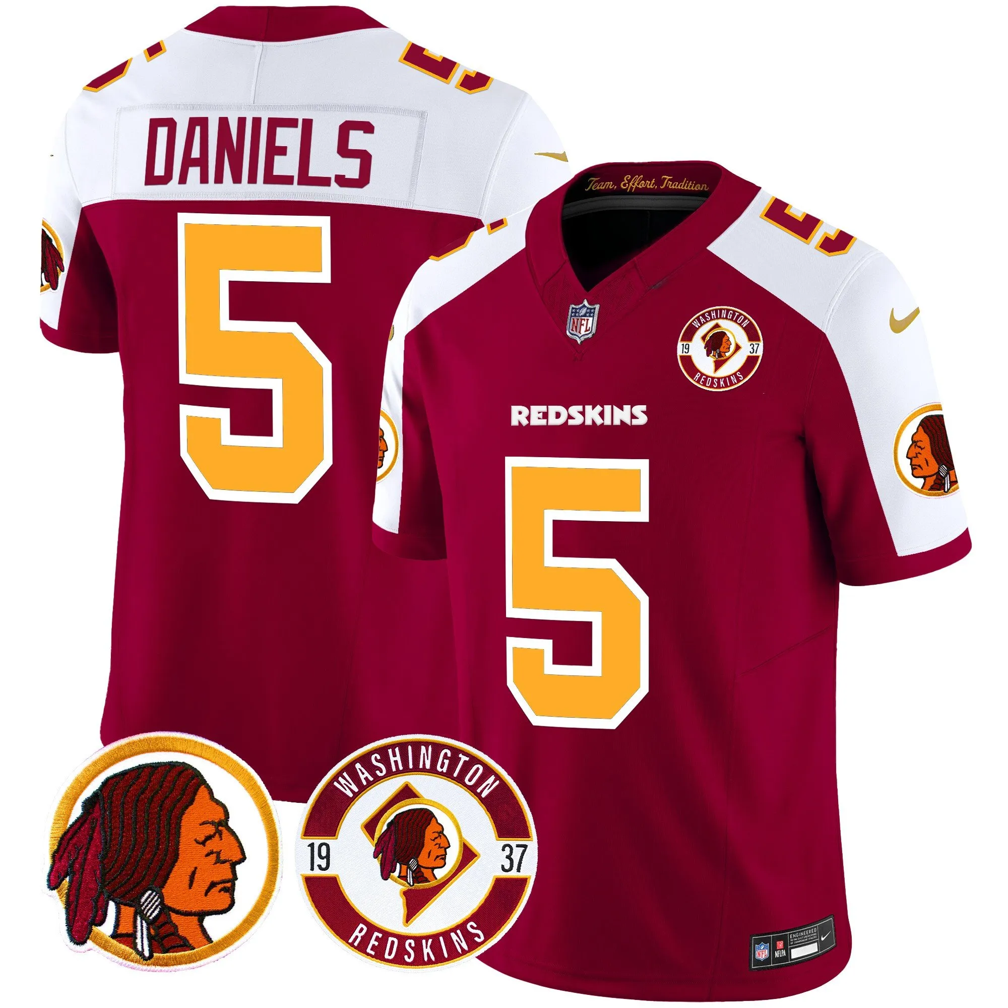 Men's Washington Redskins 2024 Vapor Limited Jersey - Est. 1937 Patch - All Stitched
