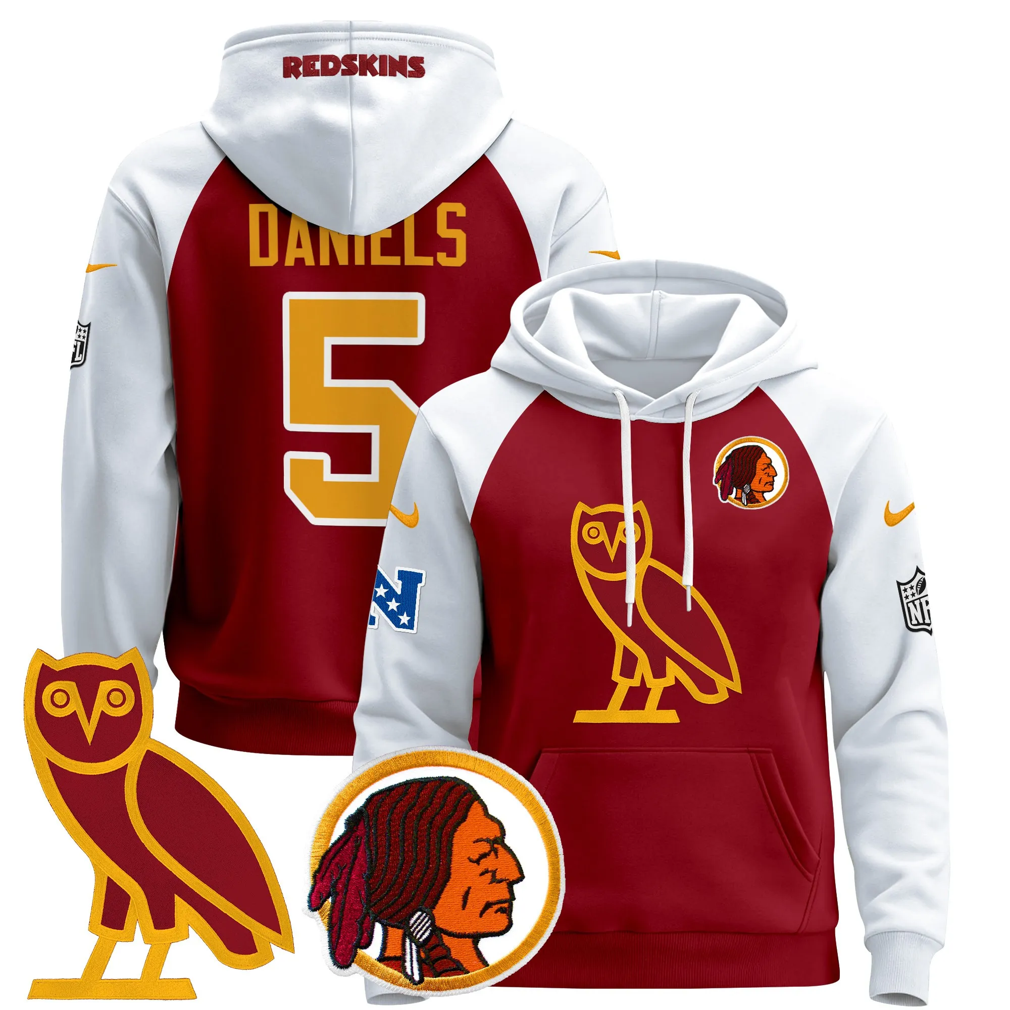 Men's Washington Redskins OVO 2024 Pullover Hoodie - All Stitched