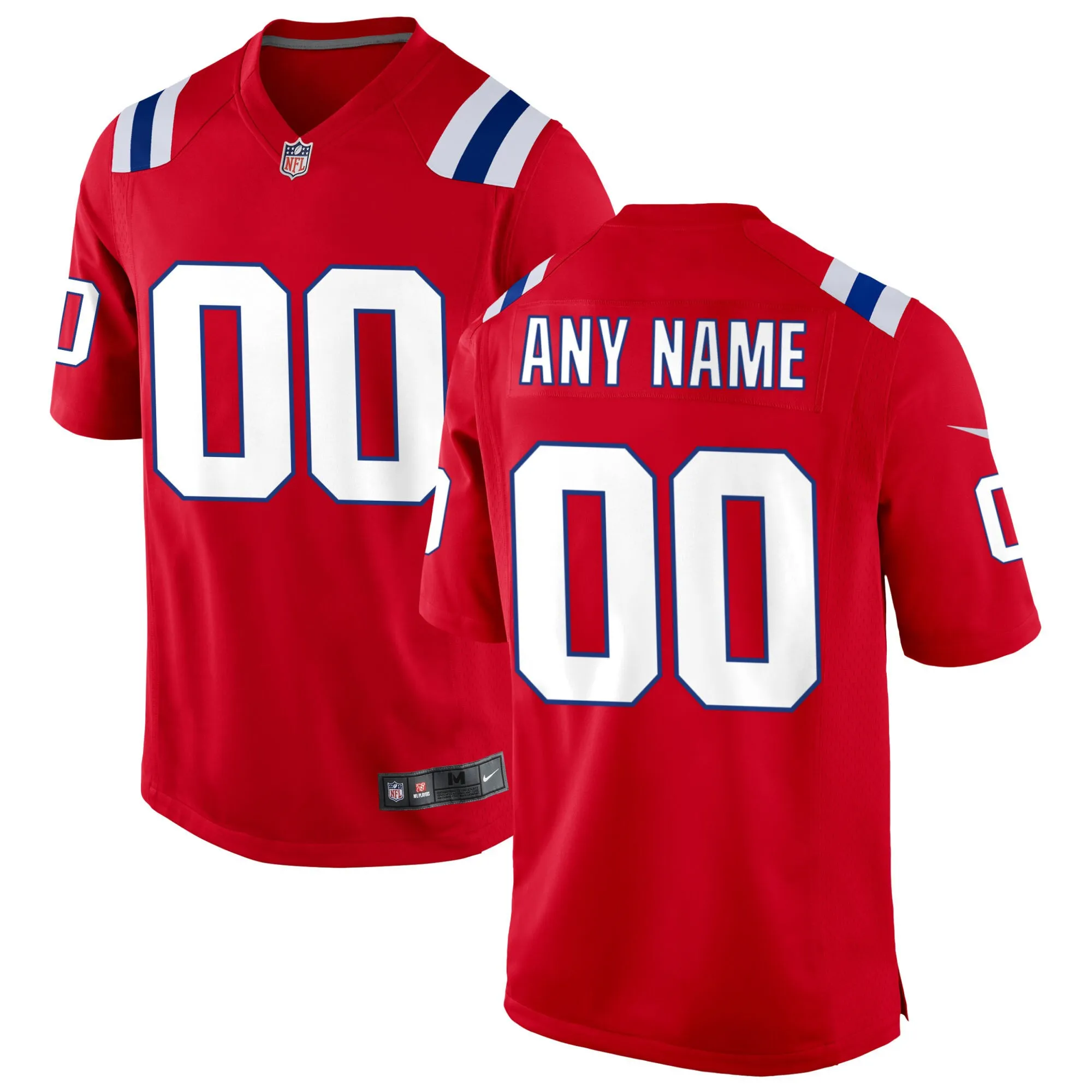 New England Patriots Custom Red Jersey - All Stitched