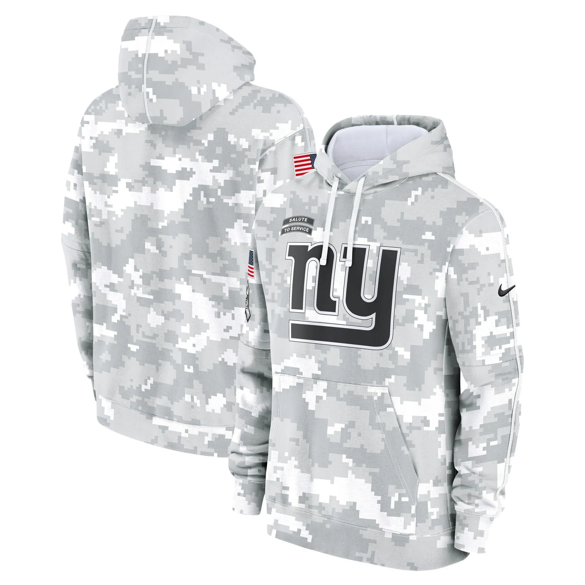 New York Giants 2024 Salute to Service Pullover Hoodie - Arctic Camo - All Stitched