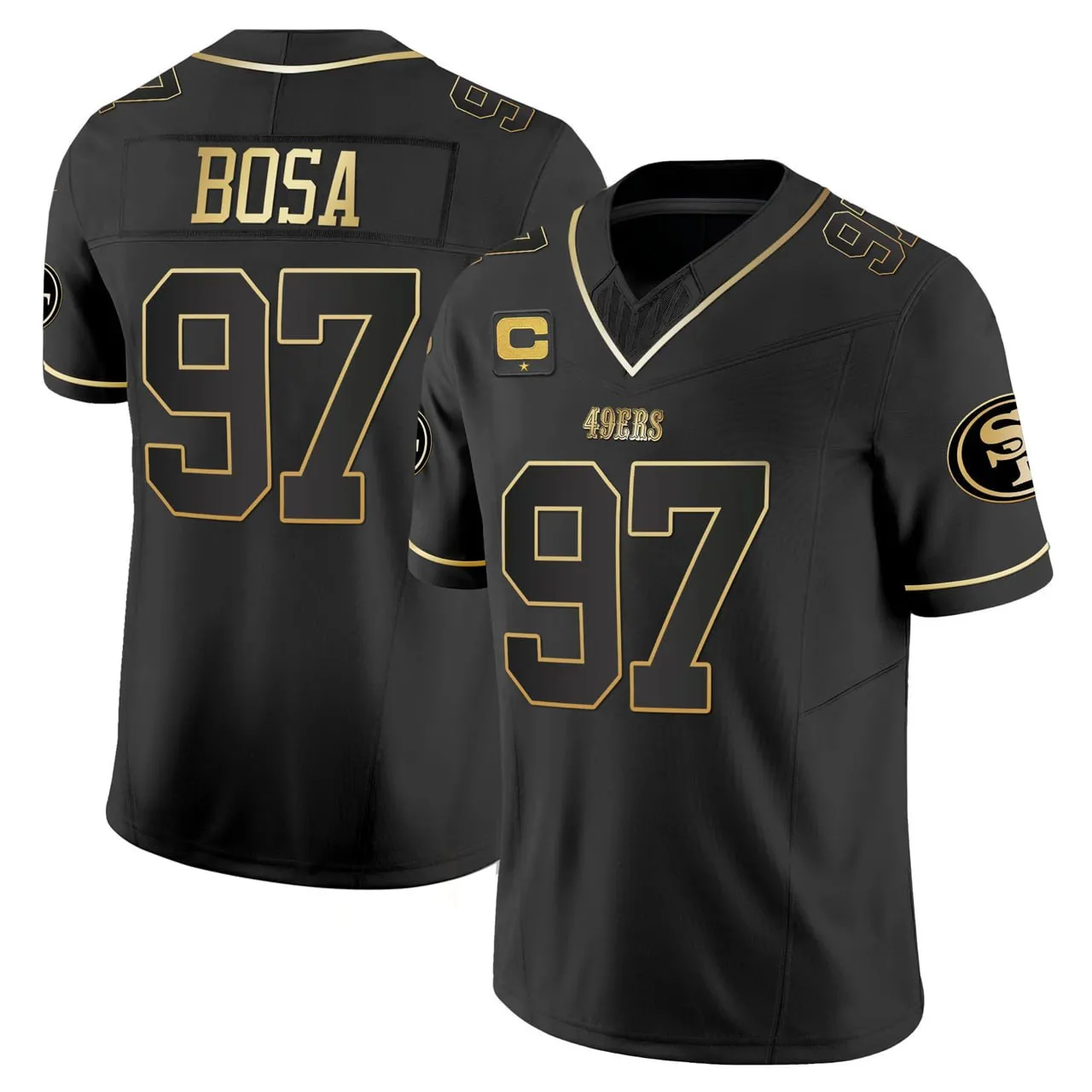 Nick Bosa San Francisco 49ers Black Gold Jersey - All Stitched