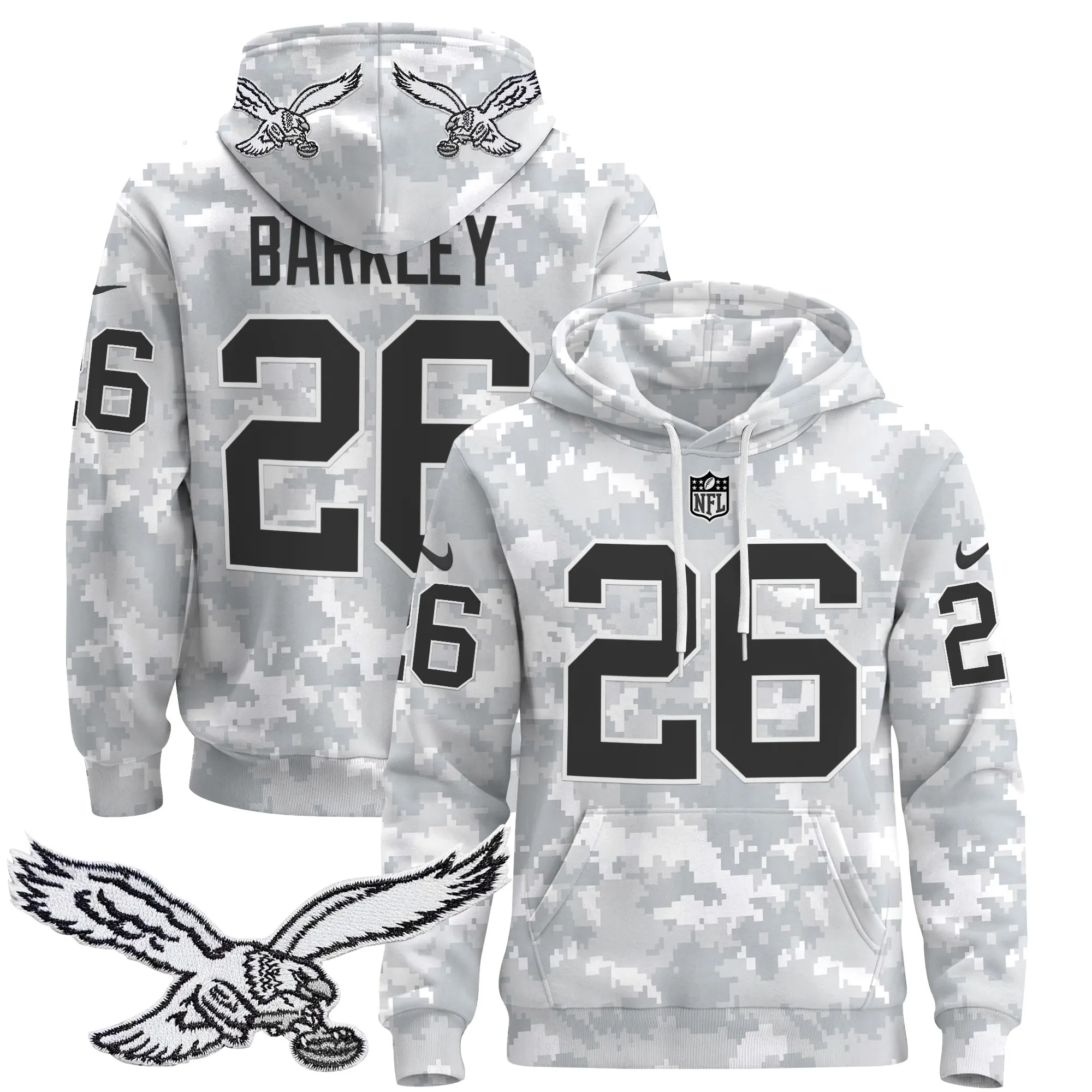 Philadelphia Eagles 2024 Salute to Service Pullover Hoodie - All Stitched
