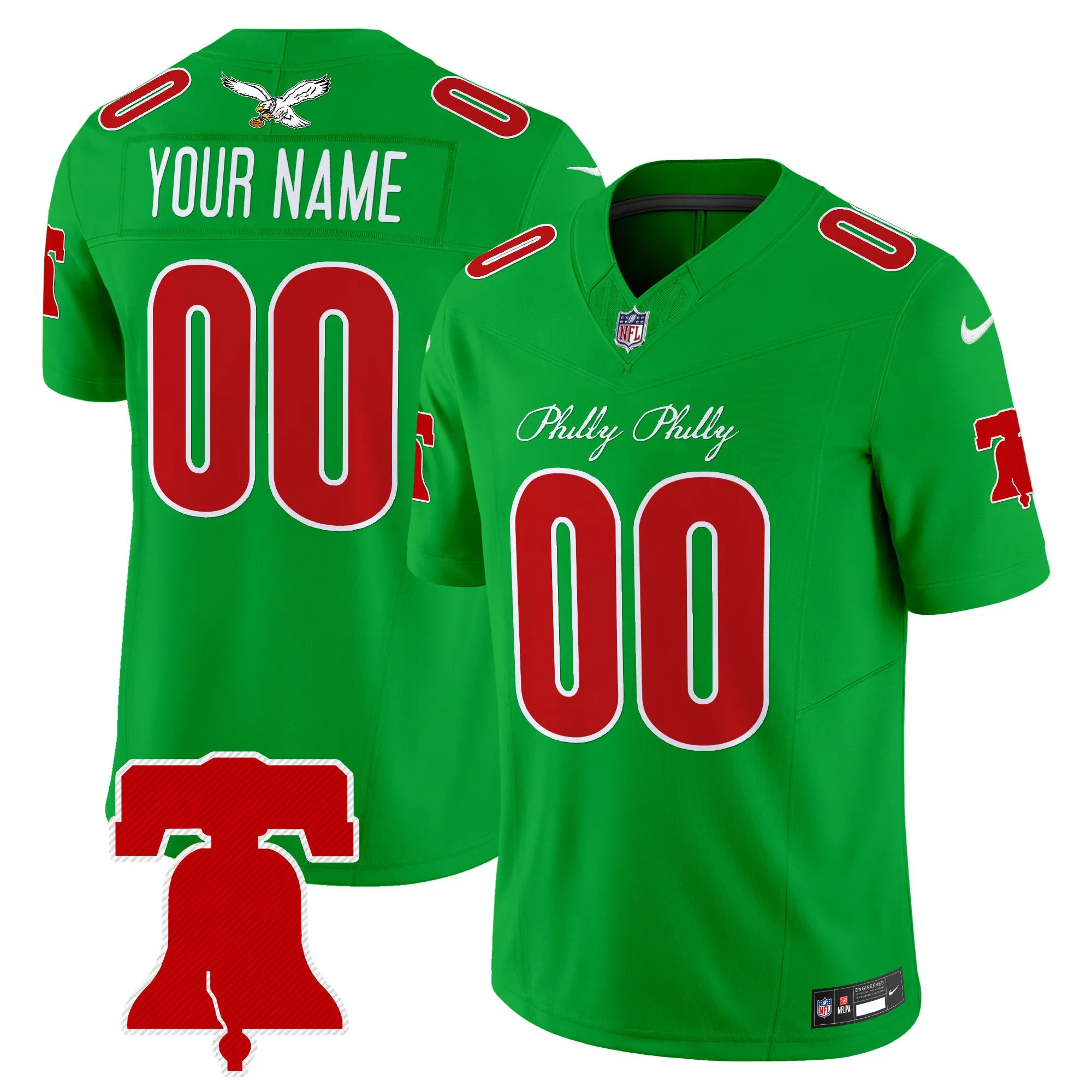 Philadelphia Eagles Philly Phanatic Style Vapor Limited Custom Jersey - All Stitched