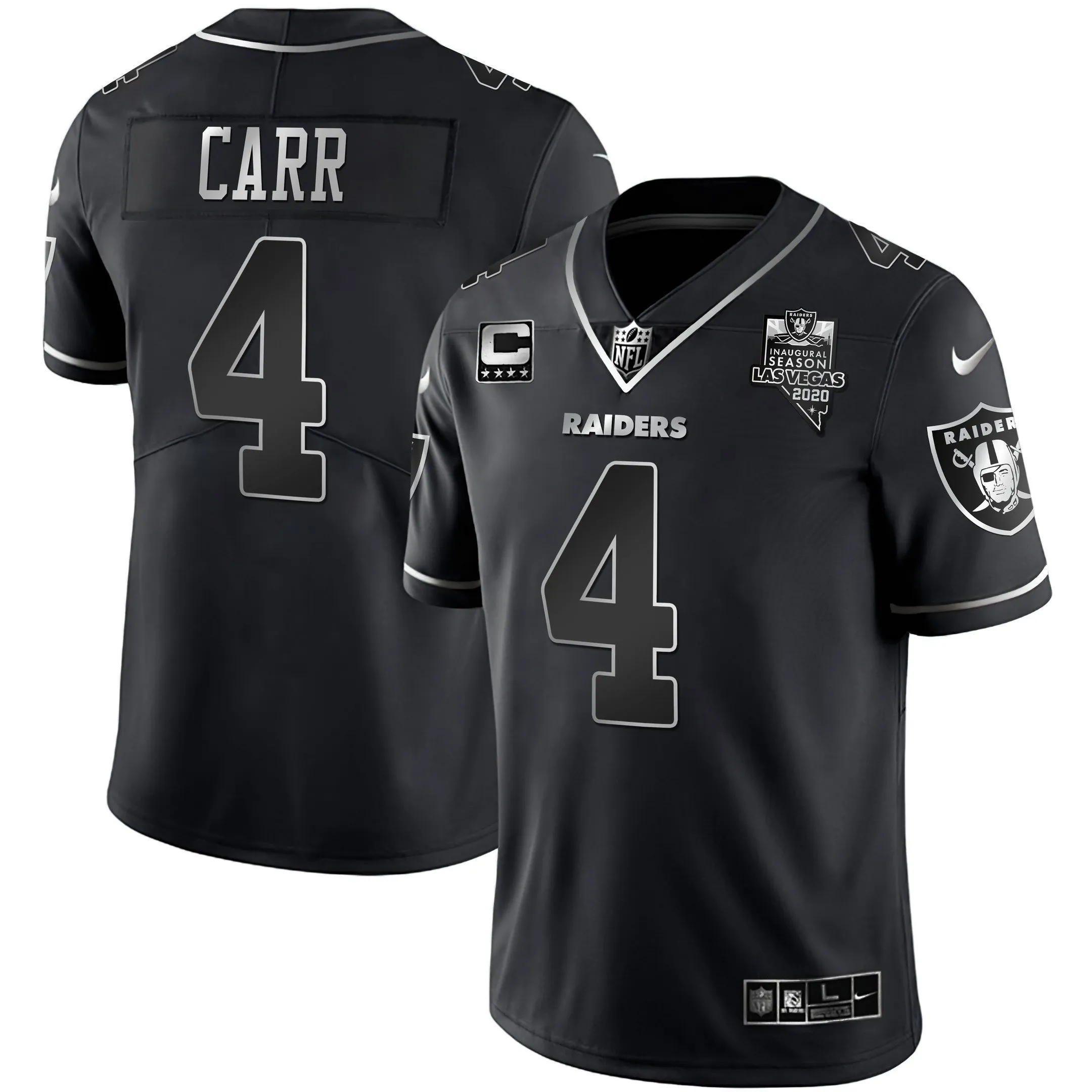 Raiders Black Silver Vapor - All Stitched