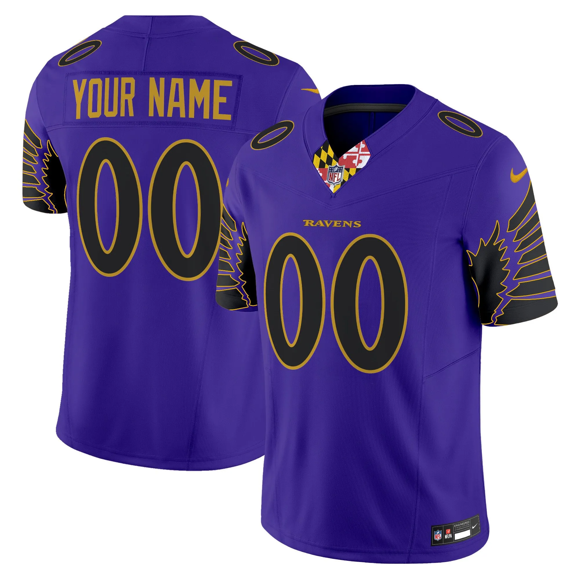 Ravens Special Vapor Limited Custom Jersey - All Stitched