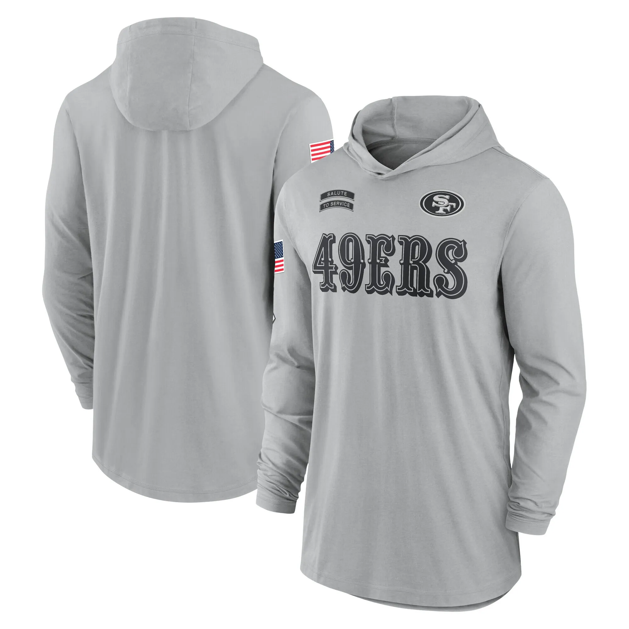 San Francisco 49ers 2024 Salute to Service Long Sleeve Hoodie - Stitched