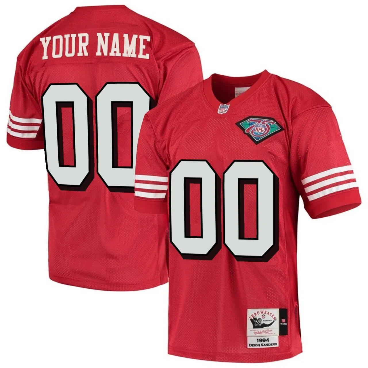 San Francisco 49ers Throwback Retired Red Custom Jersey - All Stitched