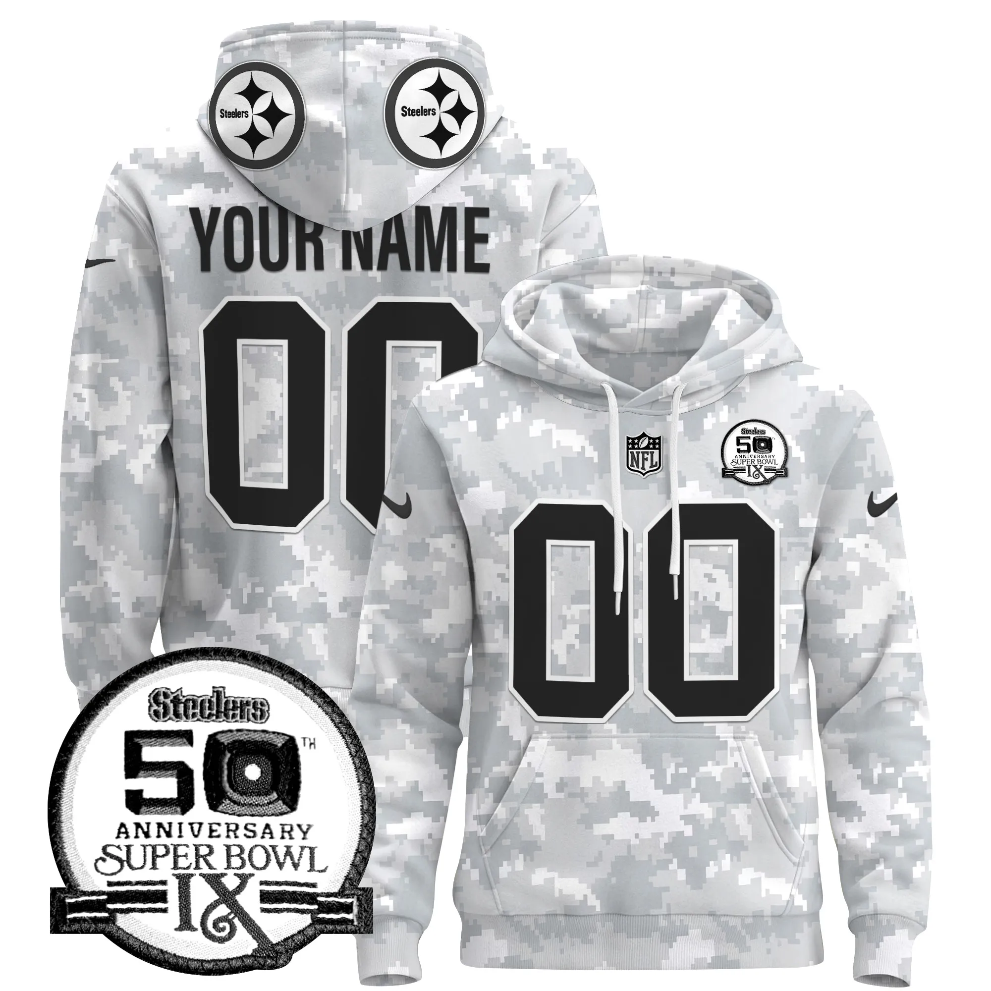 Steelers 2024 Salute to Service Custom Pullover Hoodie - All Stitched