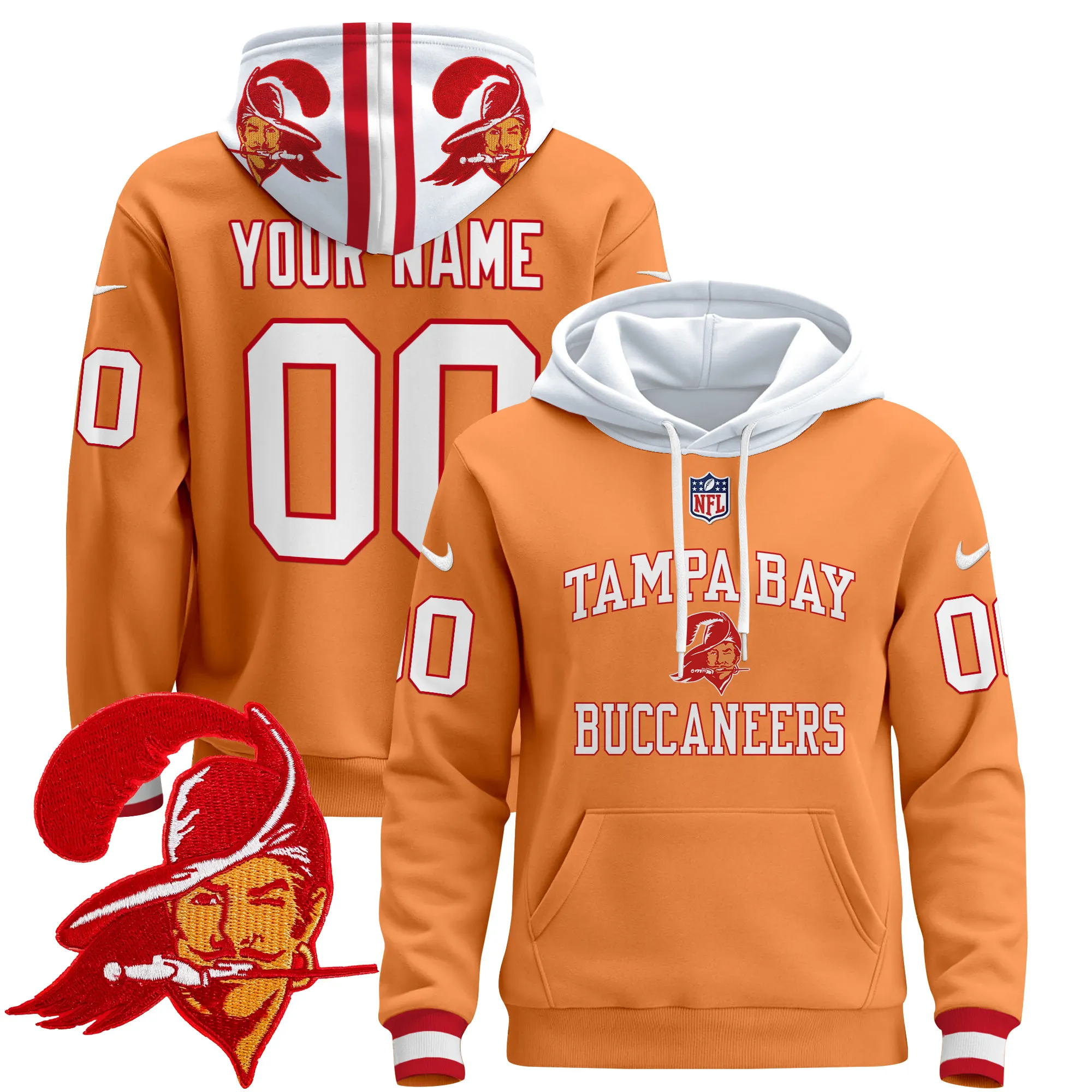 Tampa Bay Buccaneers 2024 Custom Pullover Hoodie V3 - All Stitched