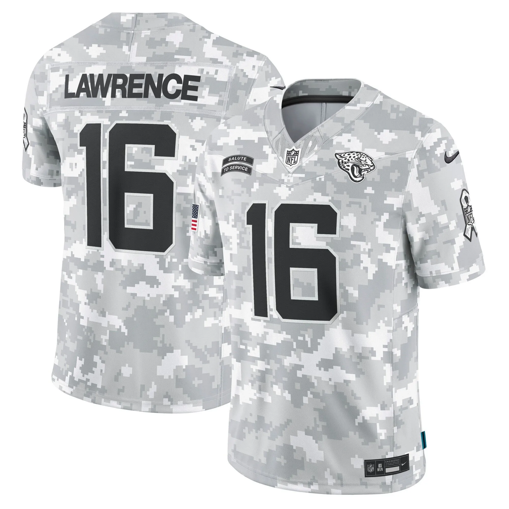 Trevor Lawrence Jacksonville Jaguars 2024 Salute to Service Vapor Limited Jersey - Arctic Camo - All Stitched