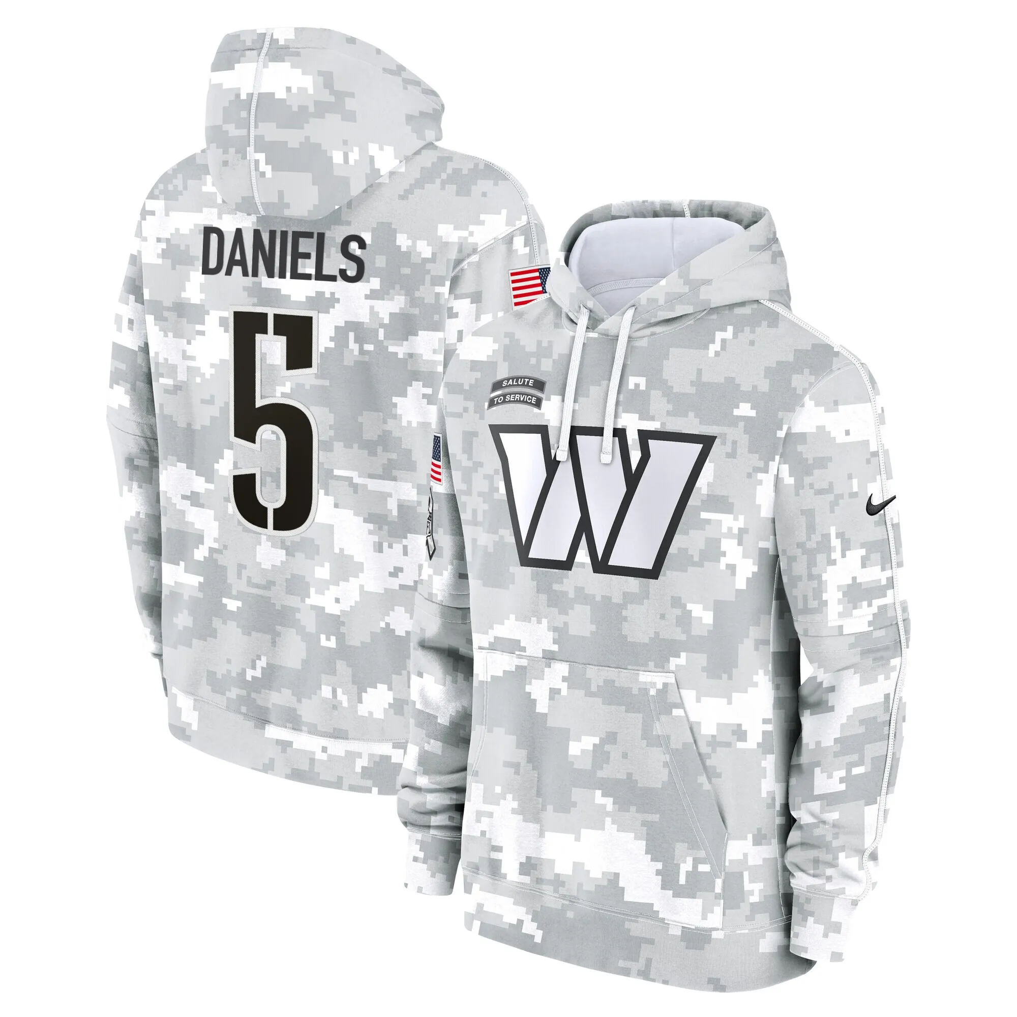 Washington Commanders 2024 Salute to Service Fleece Pullover Hoodie - All stitched