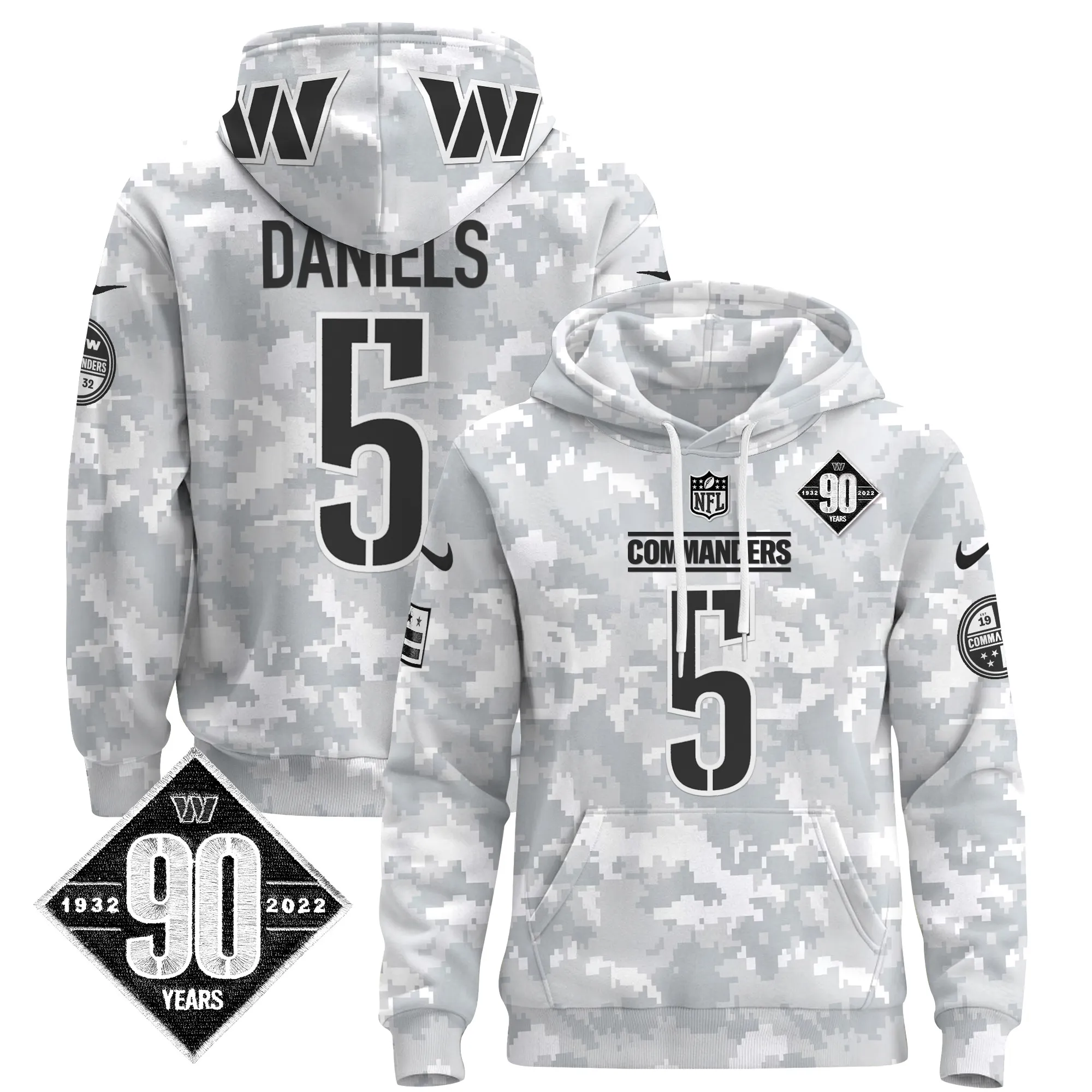 Washington Commanders 2024 Salute to Service Pullover Hoodie - All Stitched