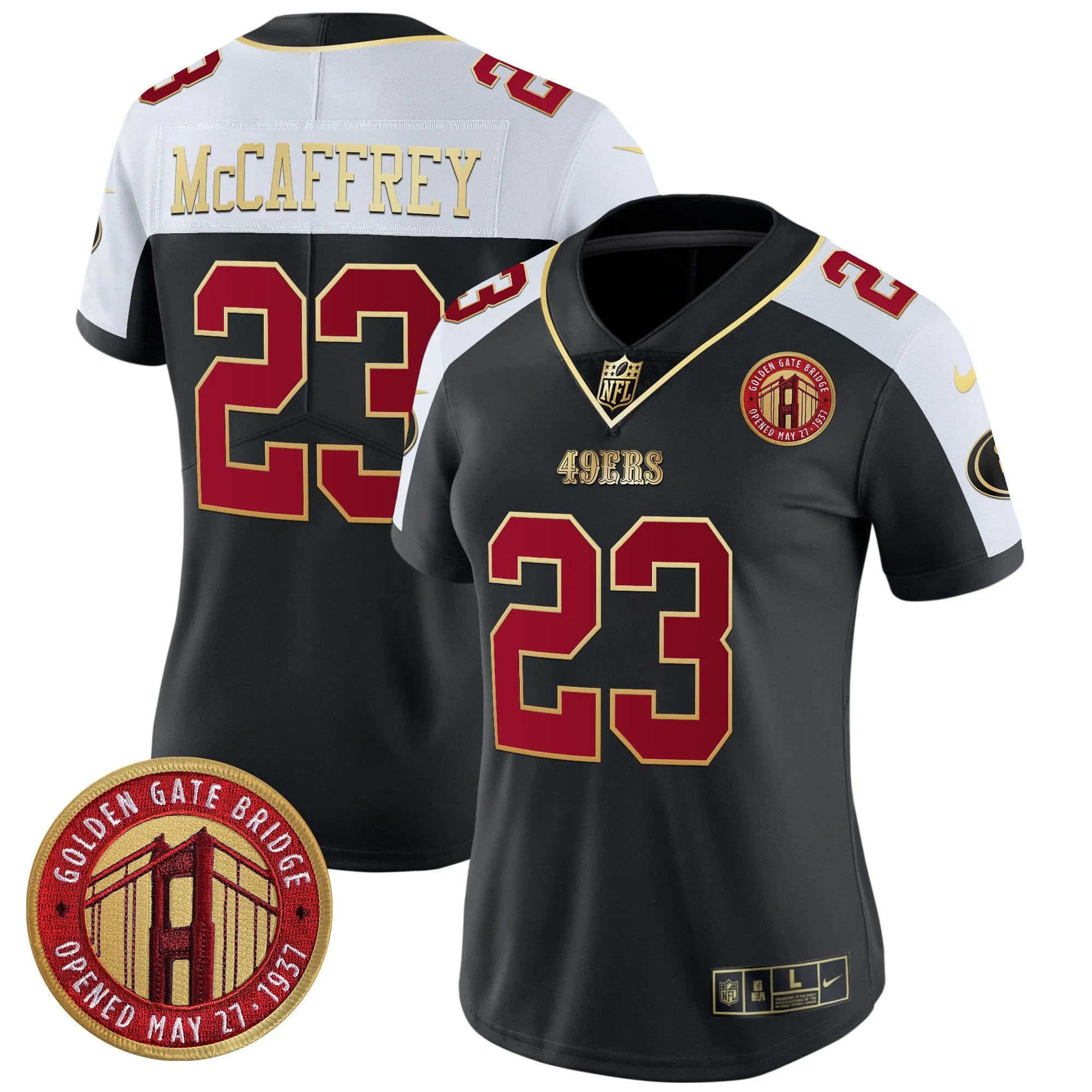 Women's 49ers Golden Gate Bridge Patch Vapor Limited Jersey - All Stitched