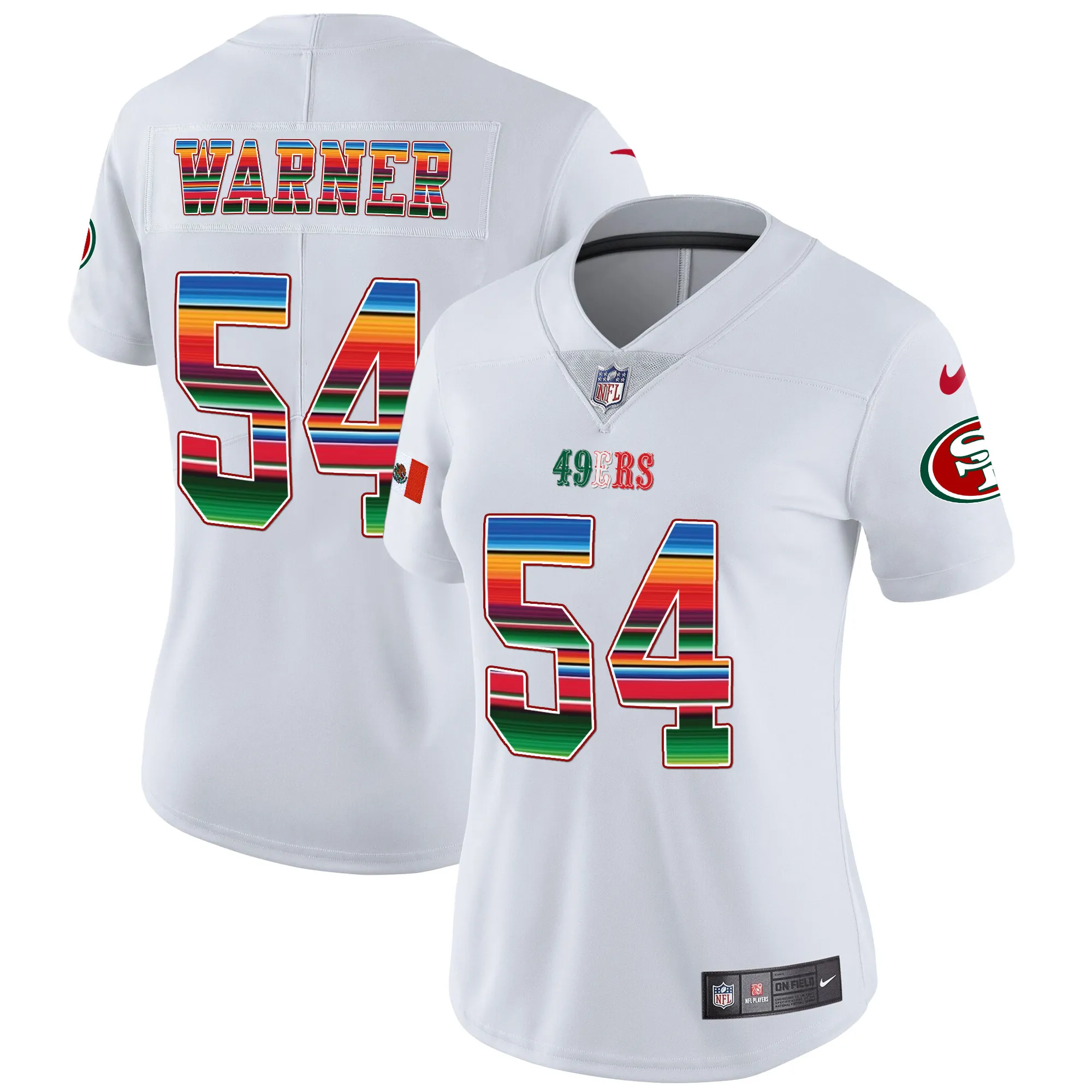 Women's 49ers Mexico Vapor Jersey V3 - All Stitched