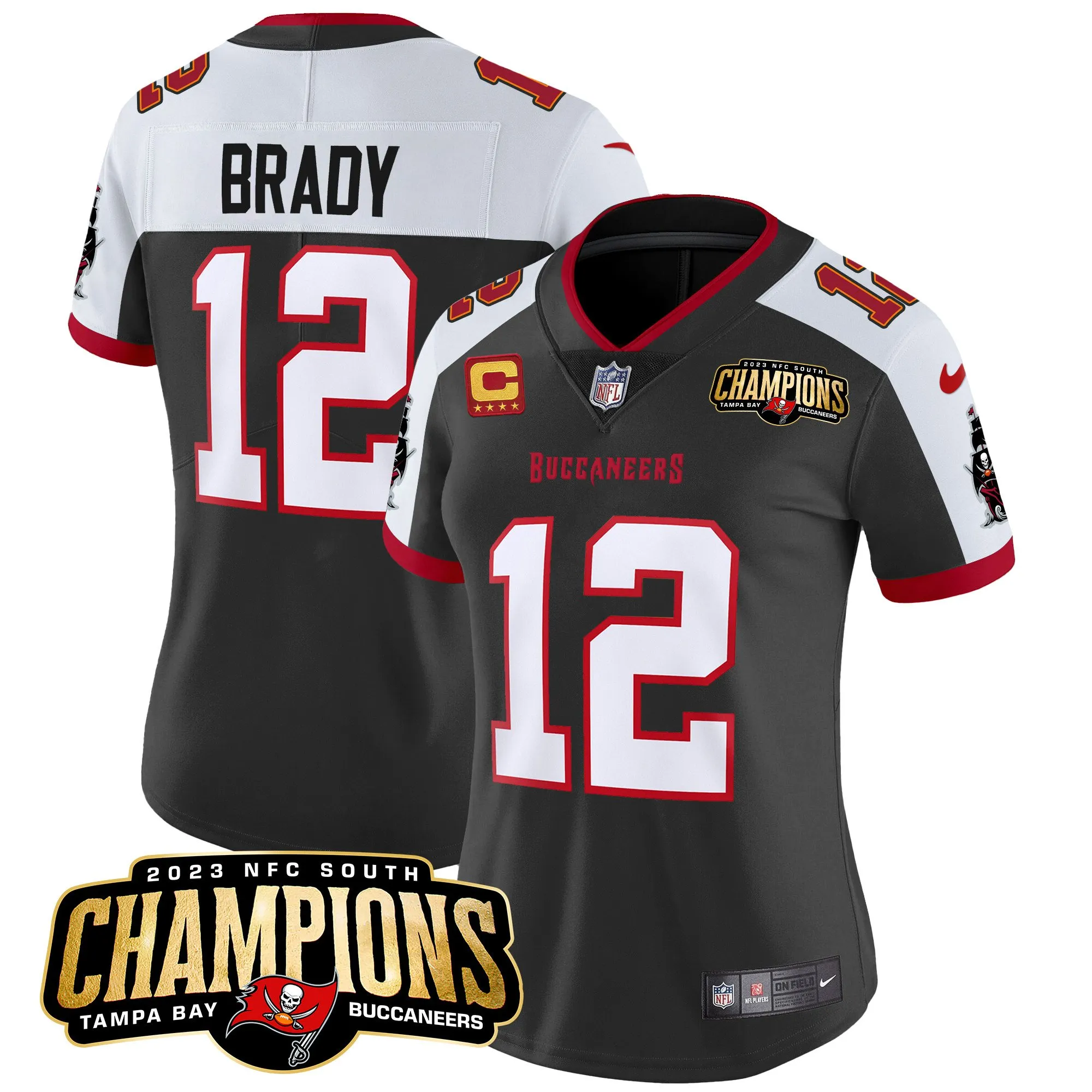 Women's Buccaneers 2023 NFC South Champions Patch Vapor Jersey - All Stitched