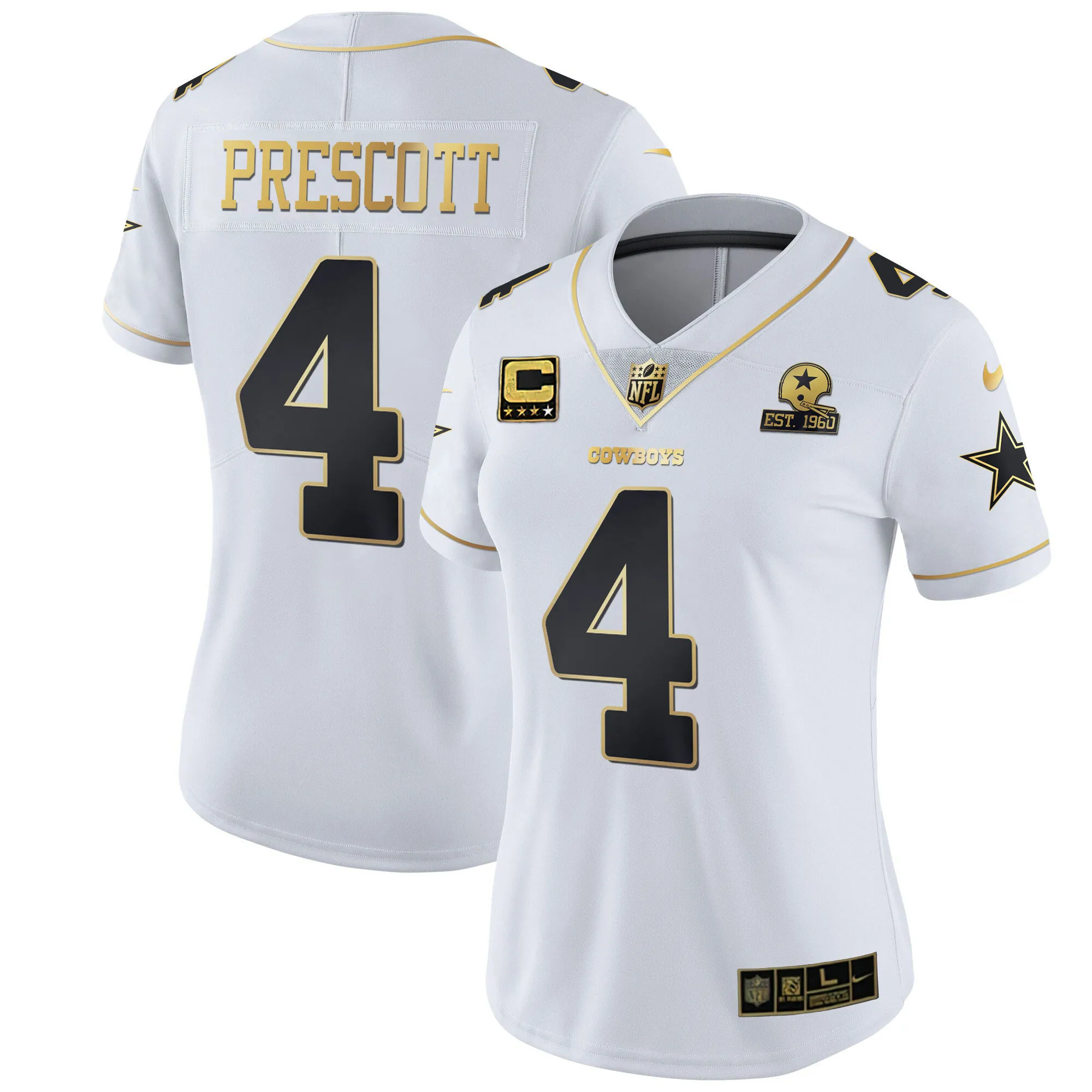 Women's Cowboys Black Gold & White Gold - All Stitched