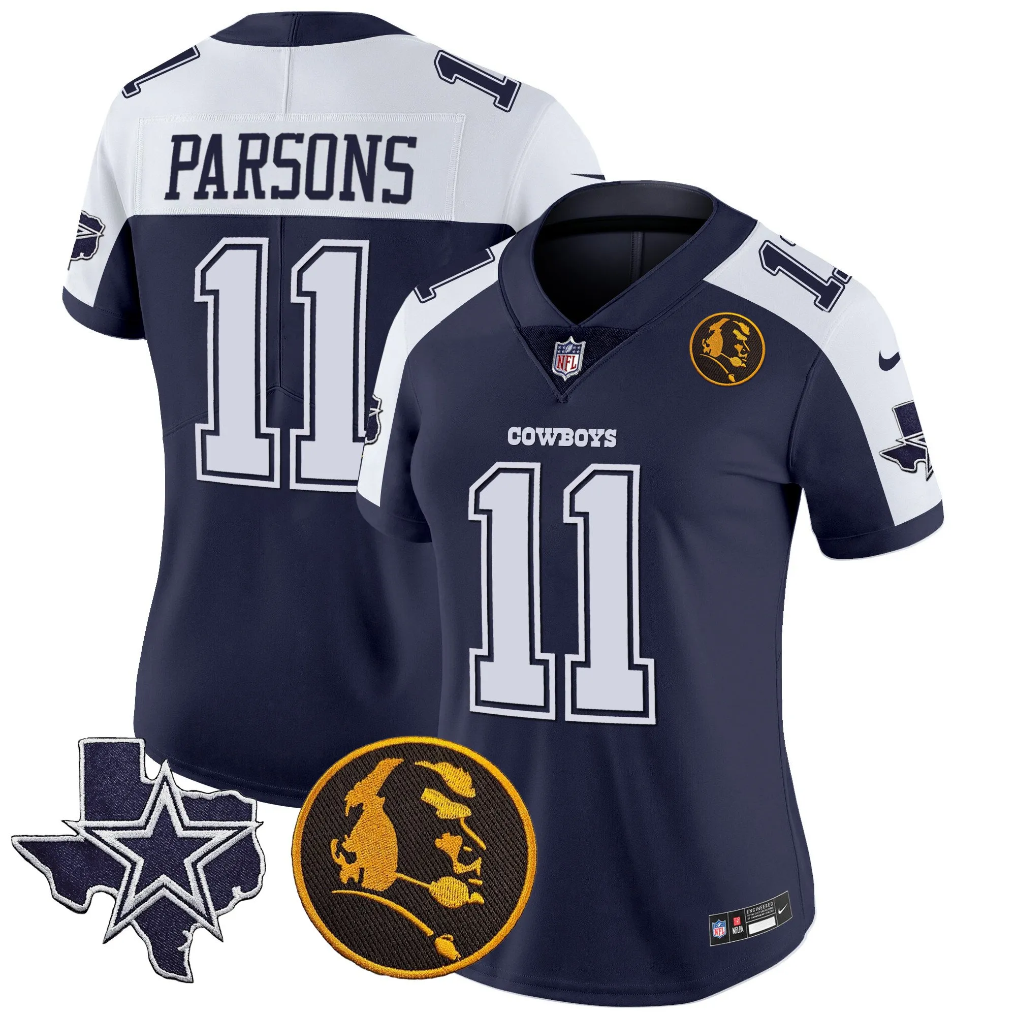 Women's Cowboys Texas & John Madden Patch Vapor Jersey - All Stitched