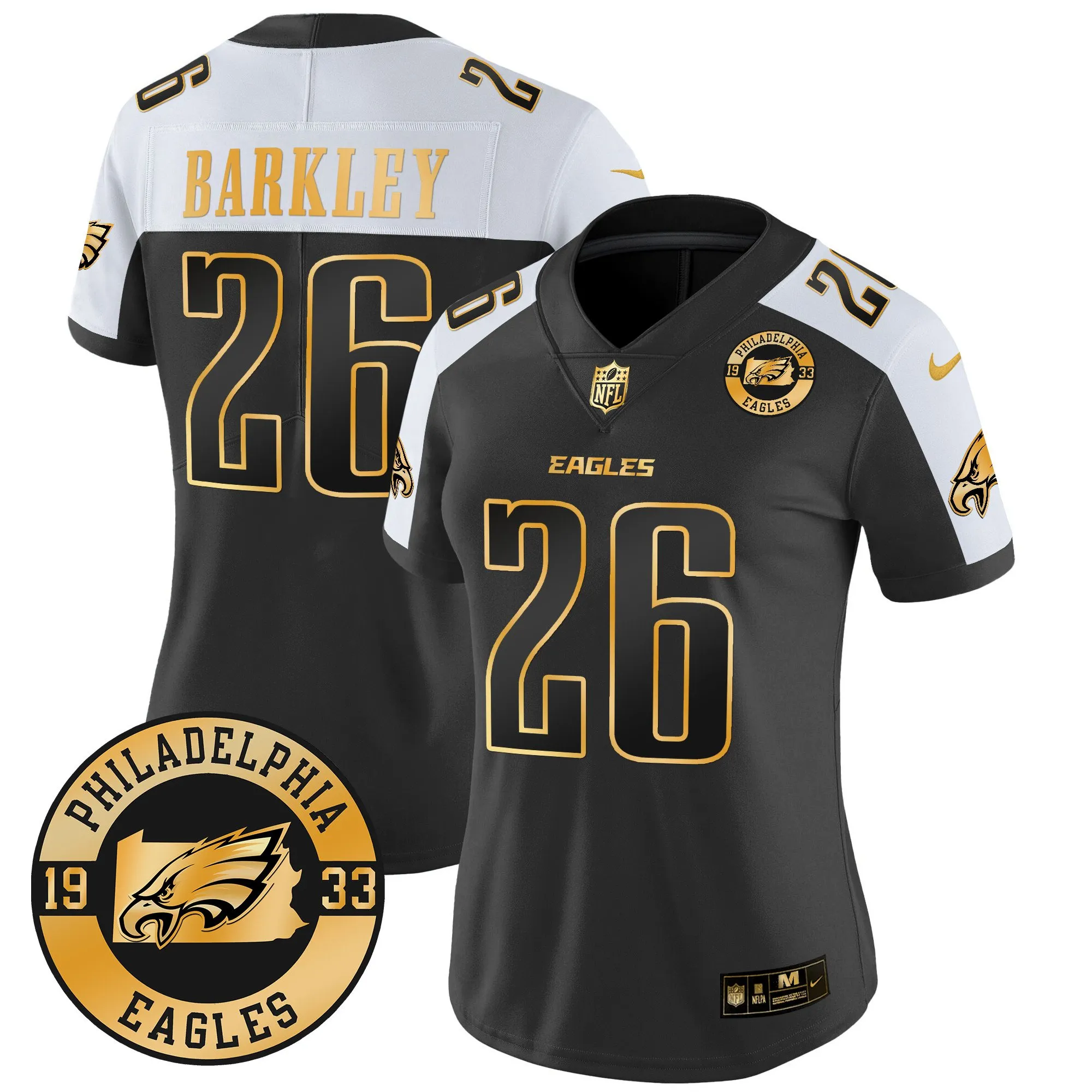 Women's Eagles 2024 Gold Vapor Limited Jersey - Est. 1933 Patch - All Stitched