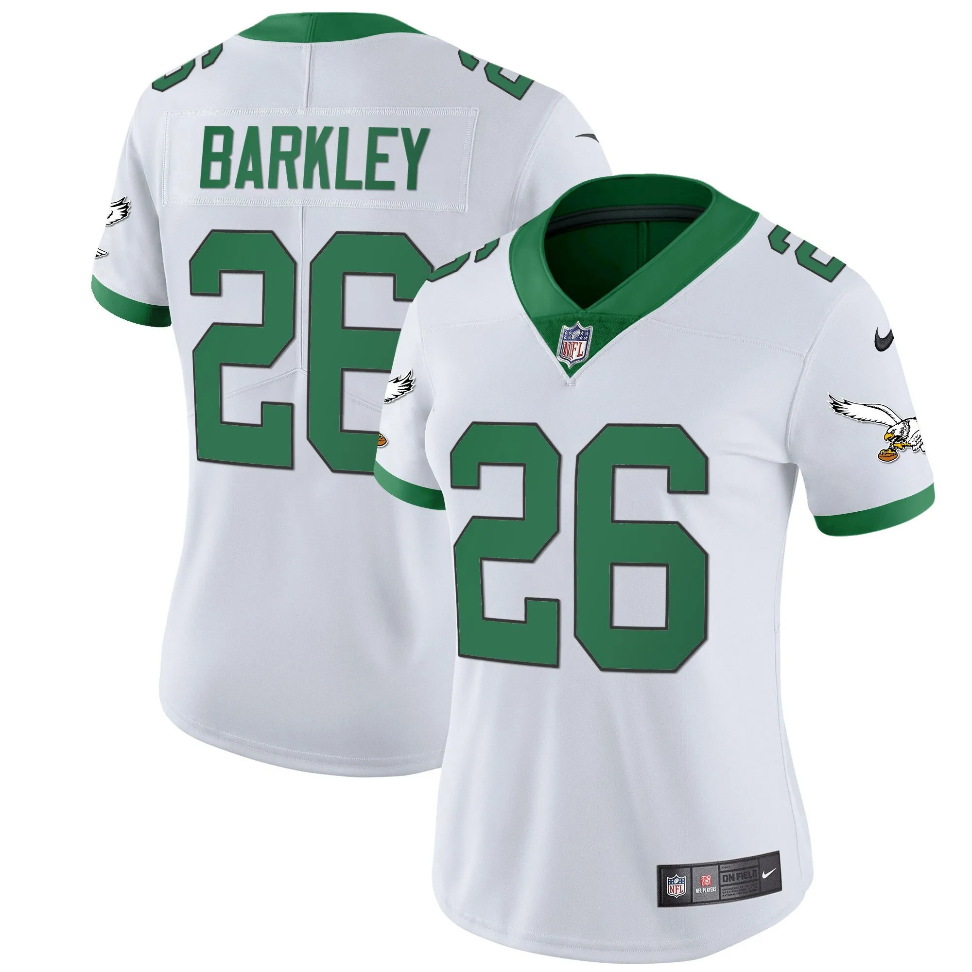 Women's Eagles Throwback Kelly Vapor Limited Jersey V2 - All Stitched