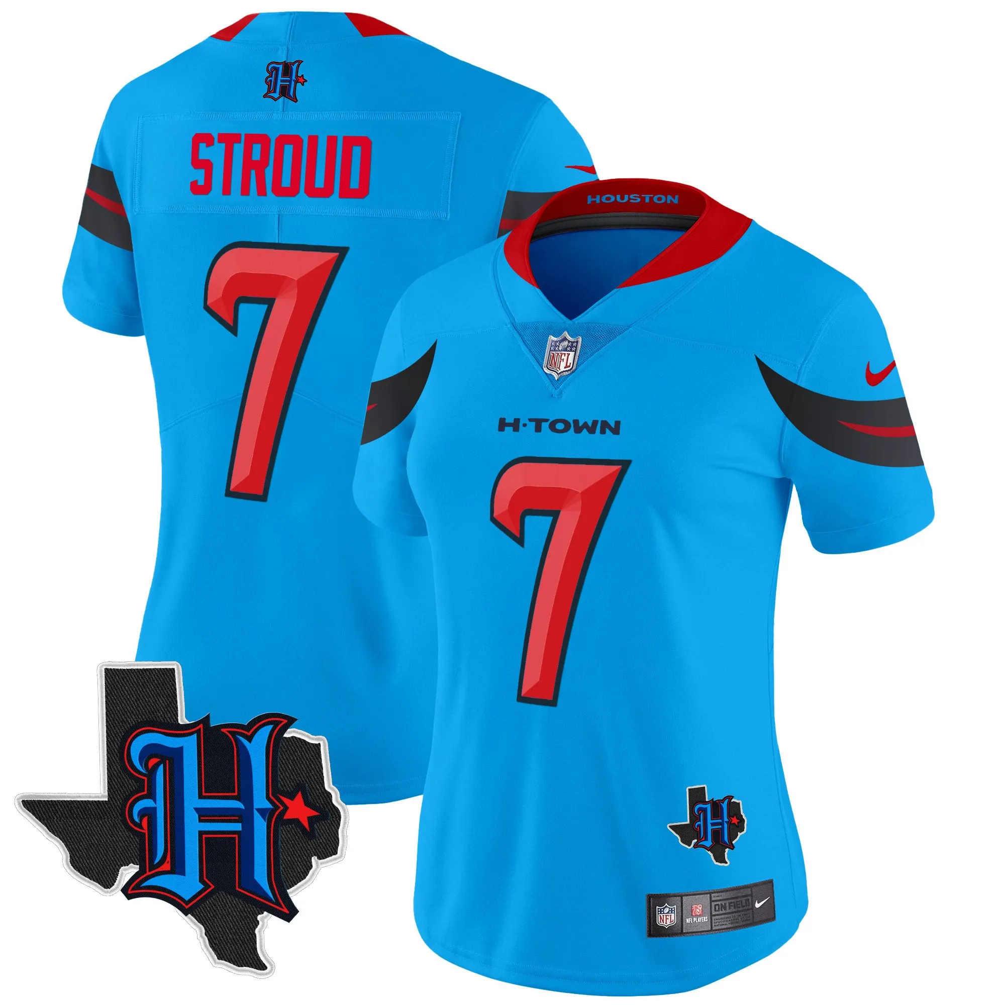 Women's Houston Texans 2024 Texas Patch Vapor Limited Jersey V3 - All Stitched