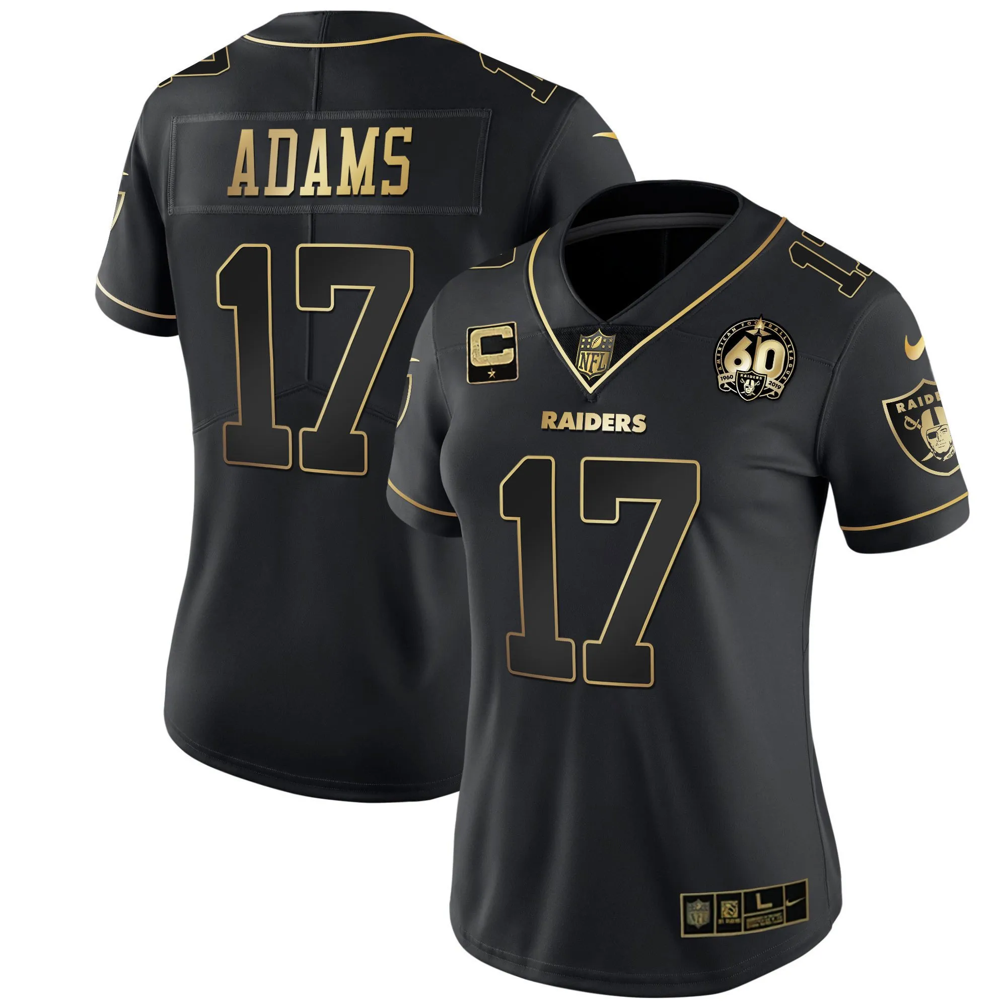 Women's Raiders 60th Season Patch Gold & Split - All Stitched