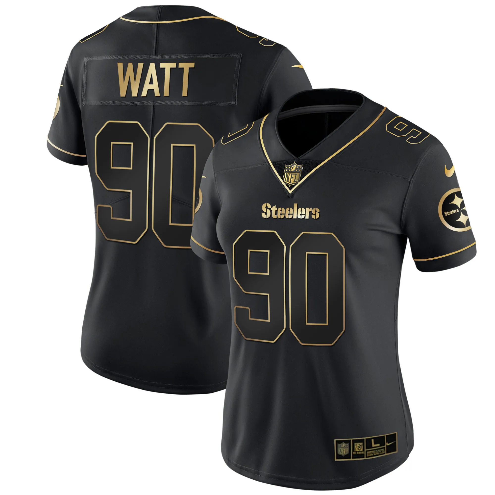 Women's Steelers White Gold & Black Gold - All Stitched
