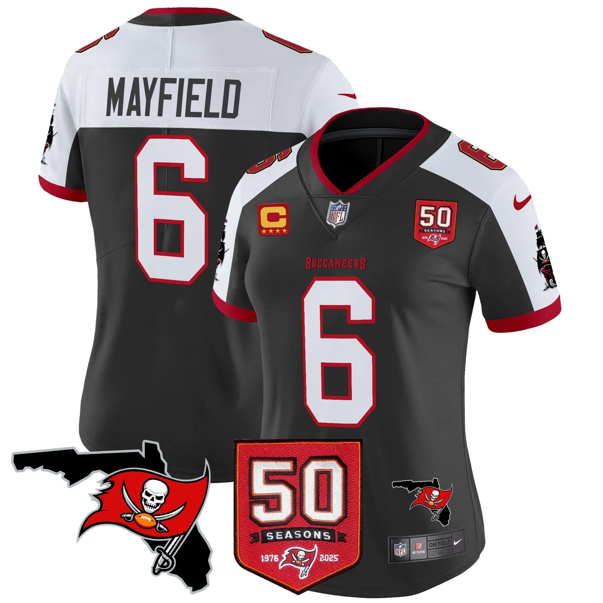 Women's Tampa Bay Buccaneers 50th Season Patch Vapor Limited Jersey - All Stitched