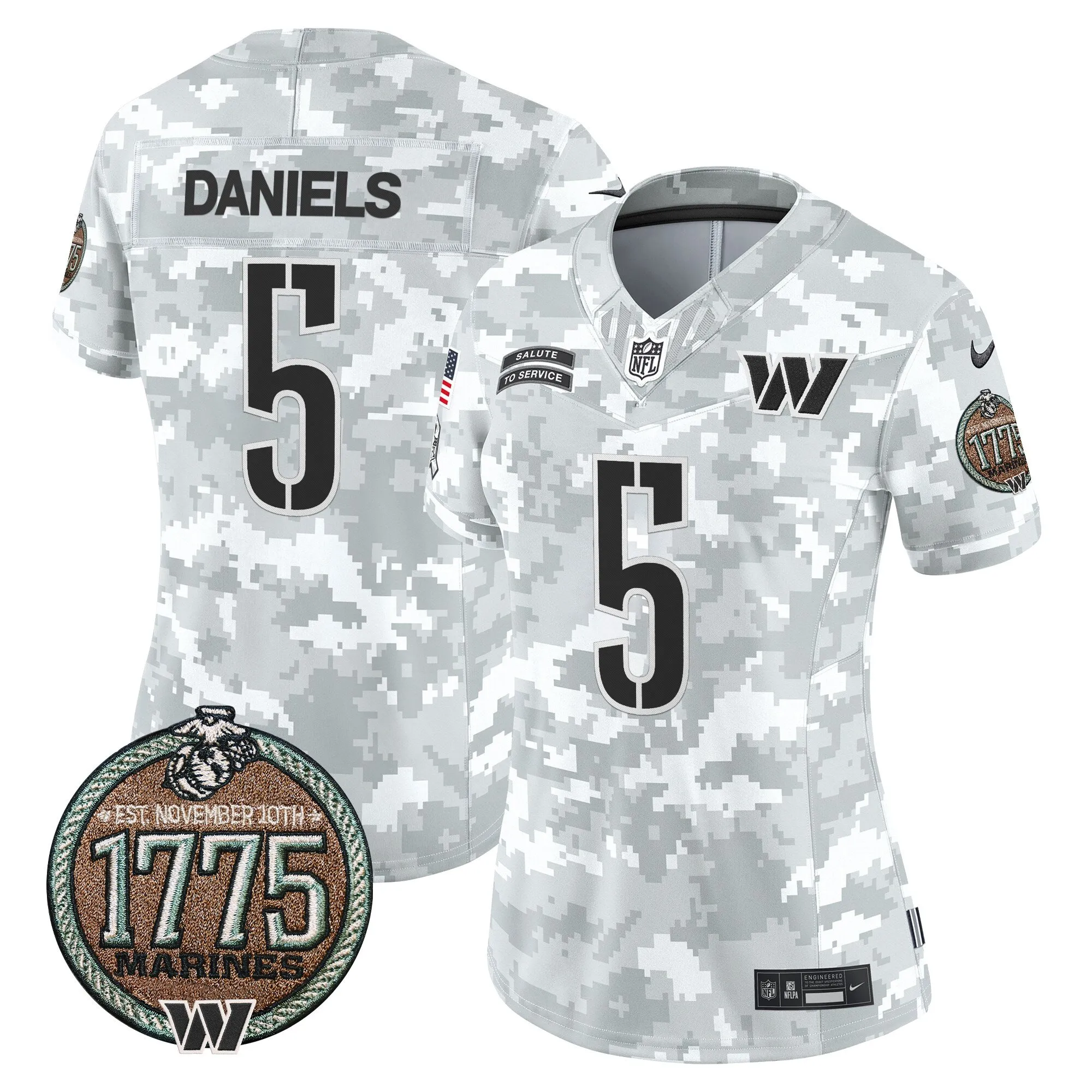Women's Washington Commanders 2024 Salute to Service Establishment Year Patch Vapor Limited Jersey - All Stitched