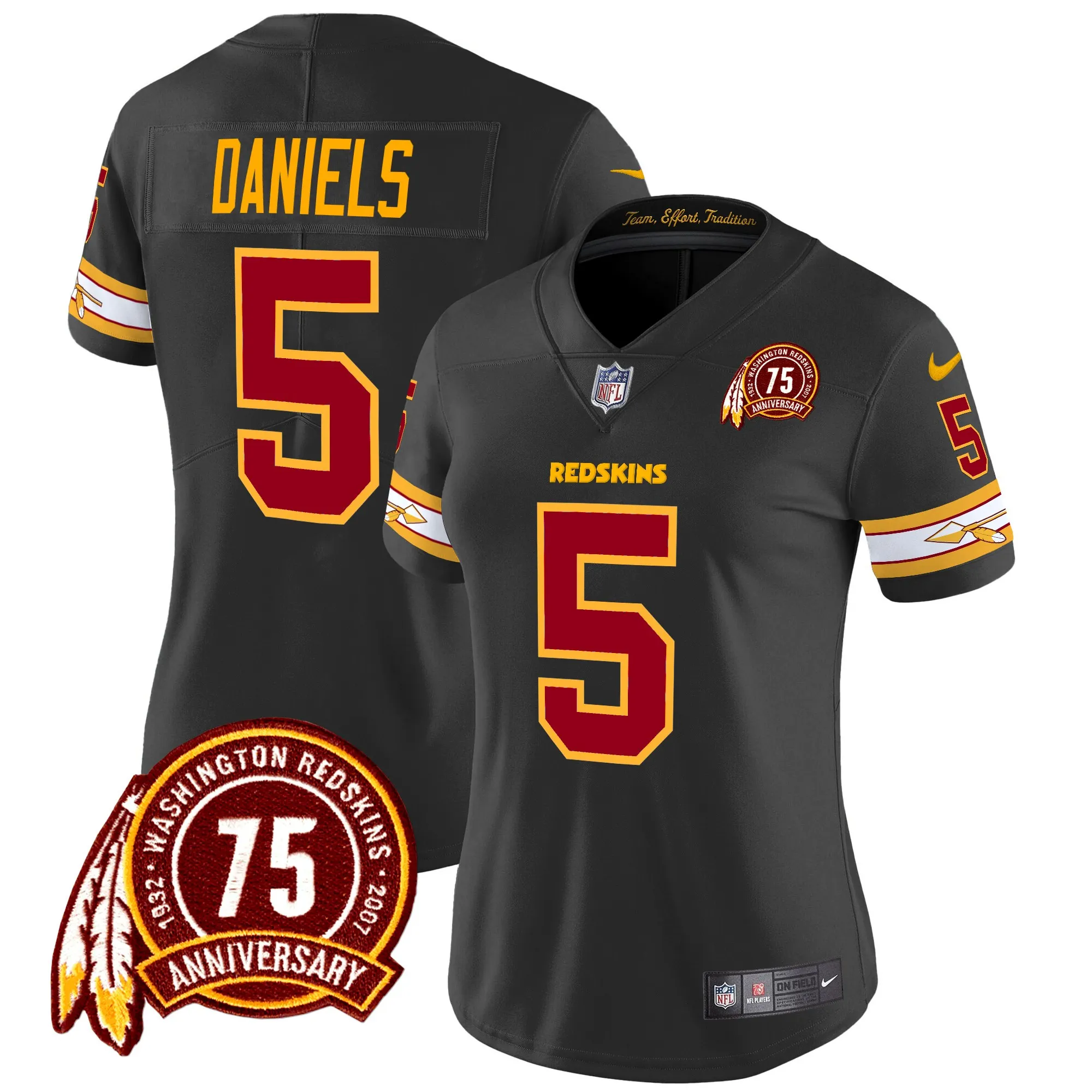 Women's Washington Redskins 75th Patch Vapor Limited Jersey - All Stitched