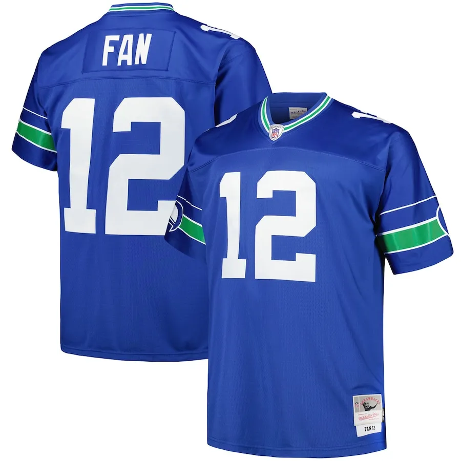 12s Seattle Seahawks Mitchell &amp Ness Big &amp Tall  Legacy Retired Player Jersey - Royal
