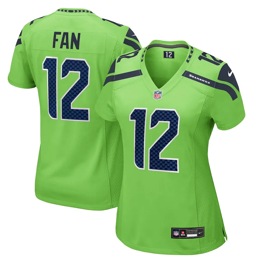12s Seattle Seahawks Nike Women's  Game Jersey - Neon Green