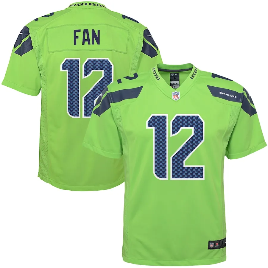 12th Fan Seattle Seahawks Nike Youth  Alternate Game Jersey - Neon Green