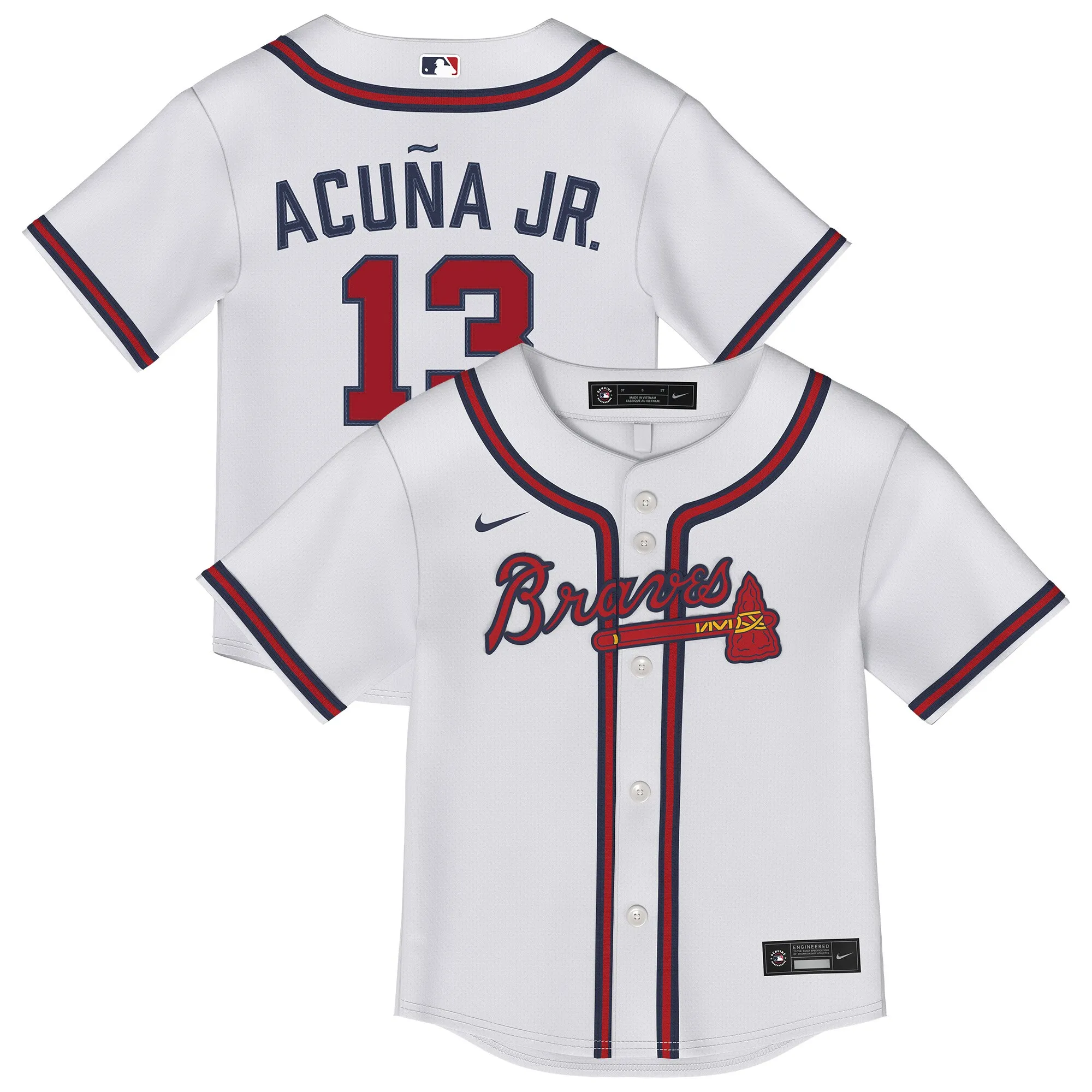 Ronald Acuña Jr. Atlanta Braves Nike Infant Home Replica Jersey - White