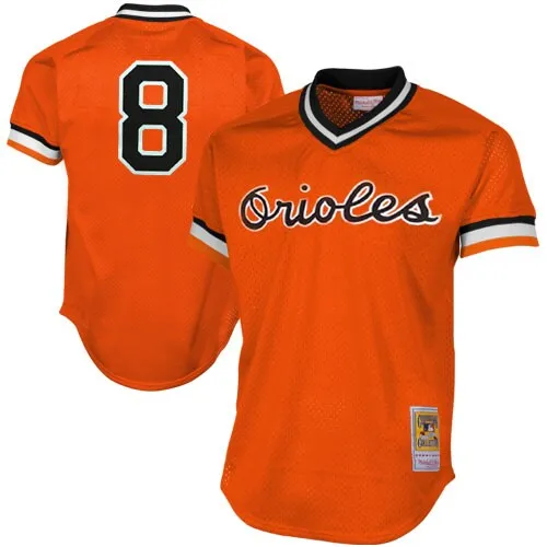 Cal Ripken Jr Baltimore Orioles Mitchell & Ness 1988 Authentic Cooperstown Collection Mesh Batting Practice Jersey - Orange