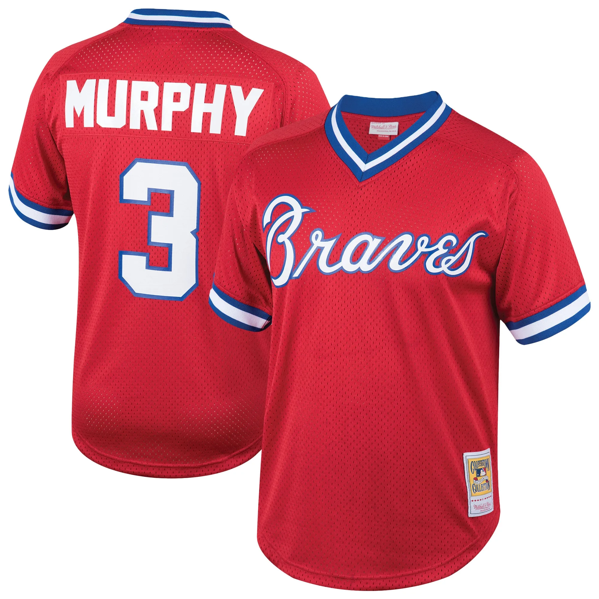 Dale Murphy Atlanta Braves Mitchell & Ness Cooperstown Collection Mesh Batting Practice Jersey  - Red