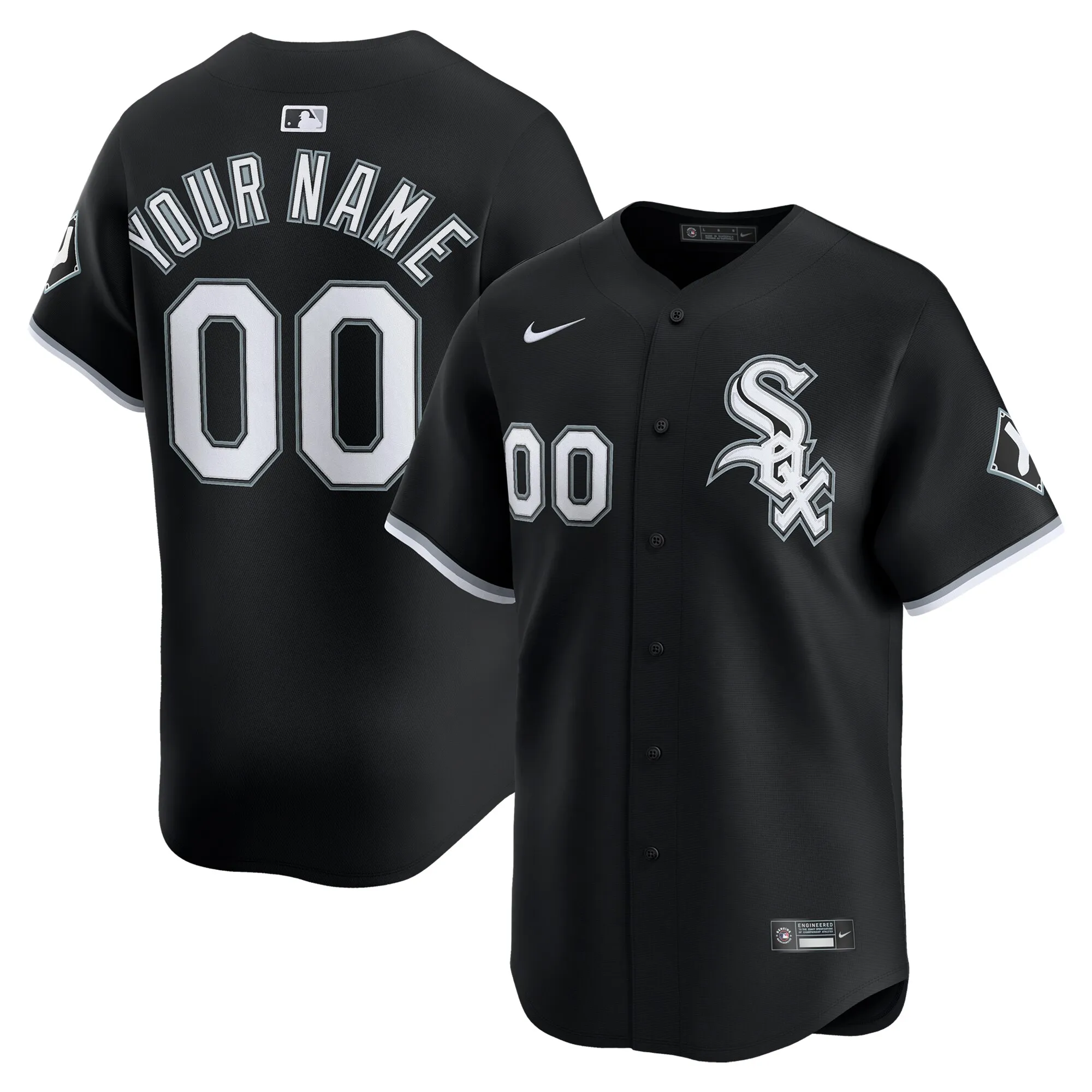 Chicago White Sox Nike Alternate Limited Custom Jersey - Black