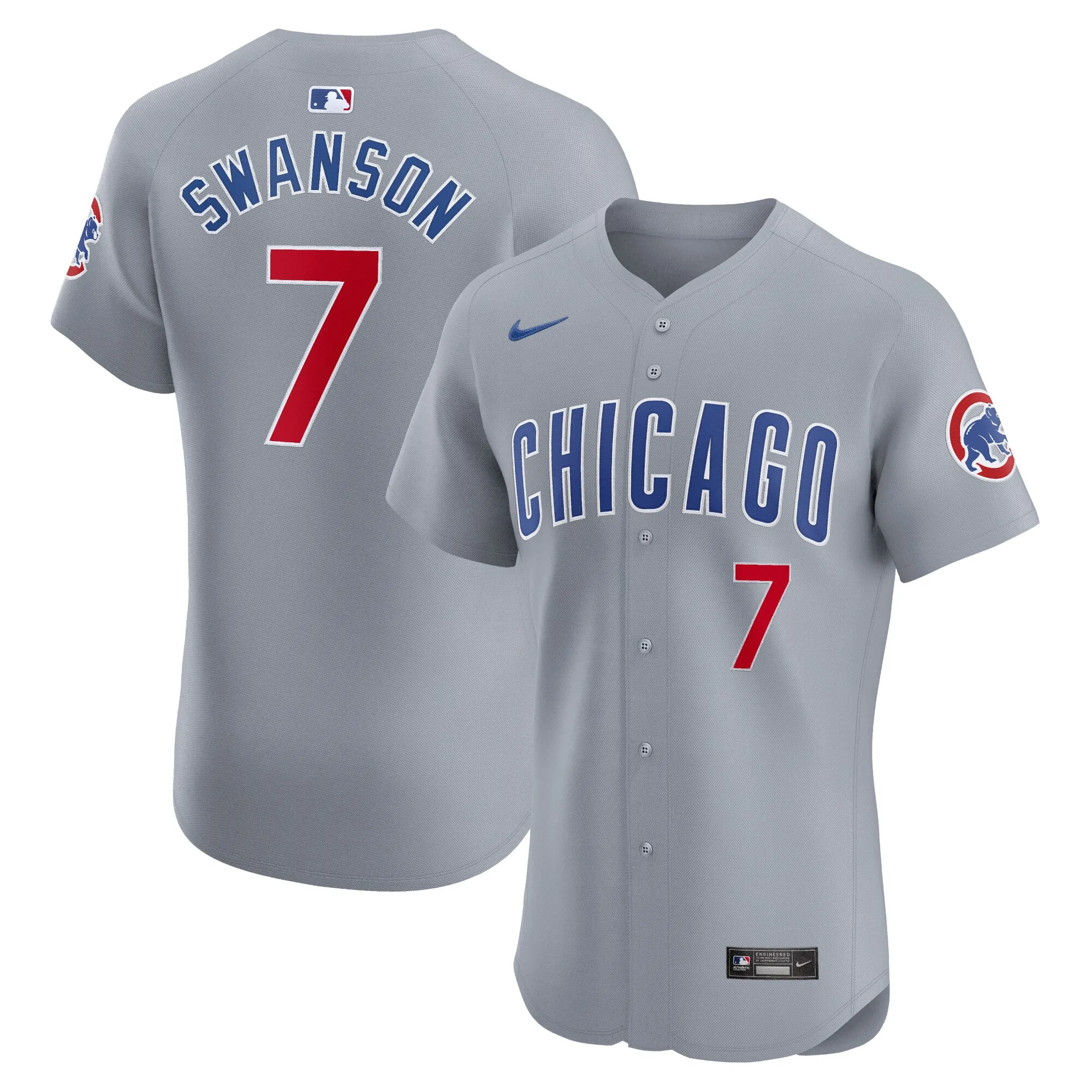 Dansby Swanson Chicago Cubs Nike Road Elite Player Jersey - Gray