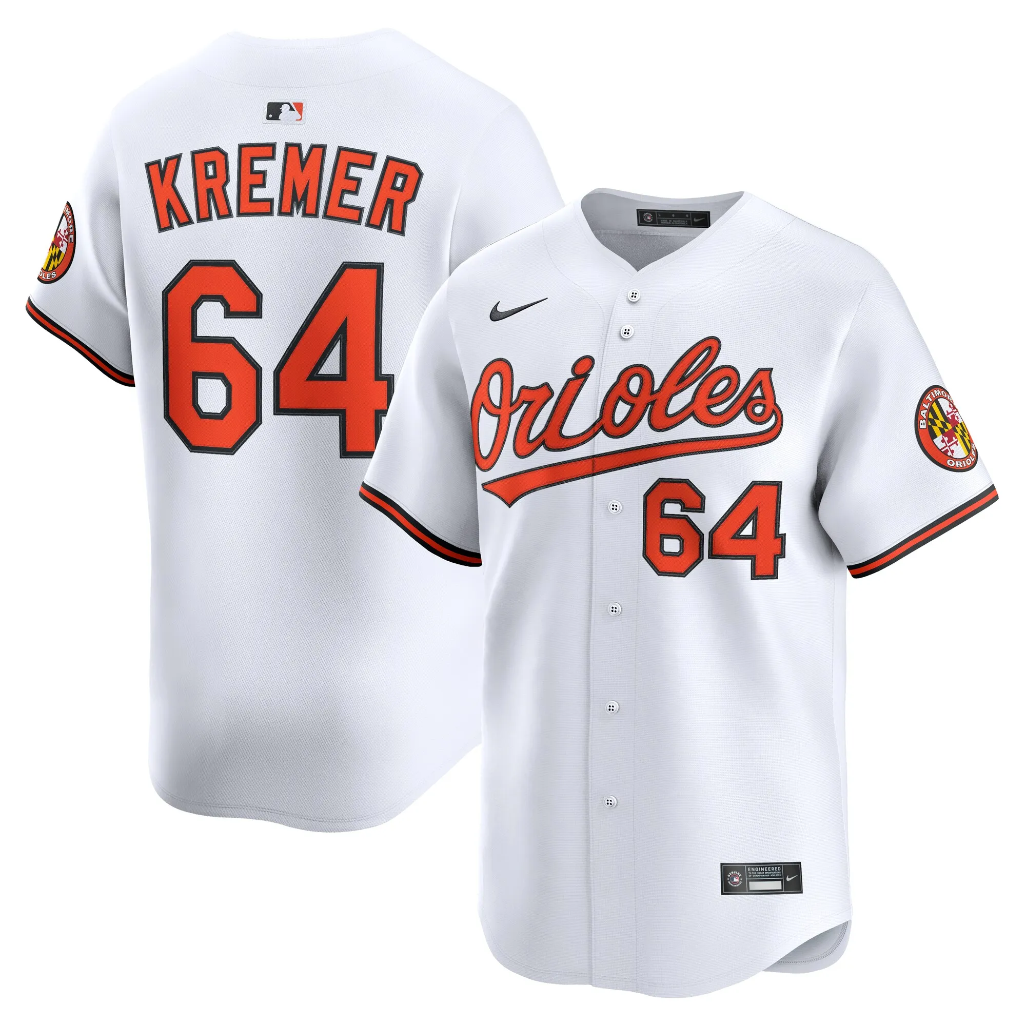 Dean Kremer Baltimore Orioles Nike Home Limited Player Jersey - White
